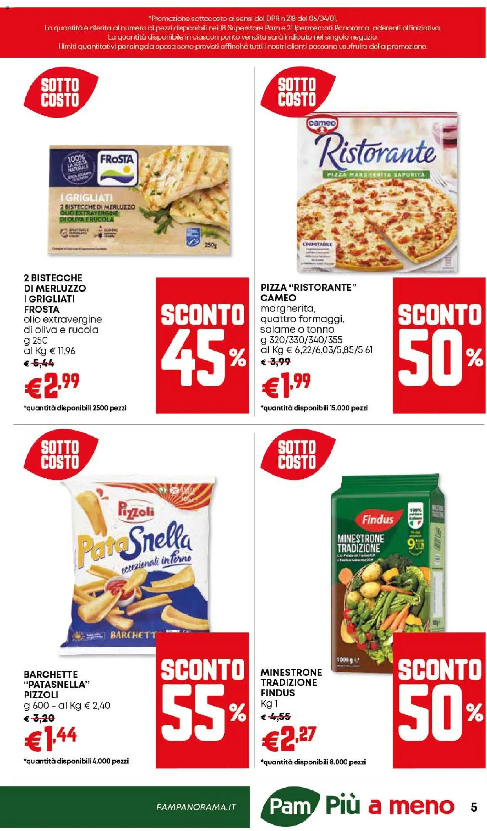 Volantino Panorama del 29.01.2026 | Pagina: 5 | Prodotti: Minestrone, Rucola, Merluzzo, Olio