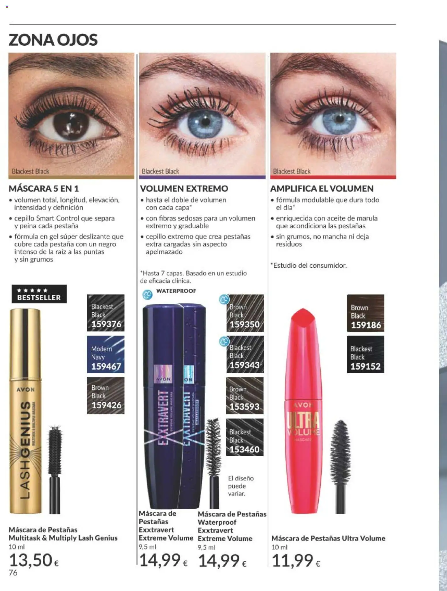 Catálogo AVON campaña 11 Black Friday │ válido desde el 01.11.2025 | Página: 76 | Productos: Cepillo, Máscara, Aceite, Máscara de pestañas