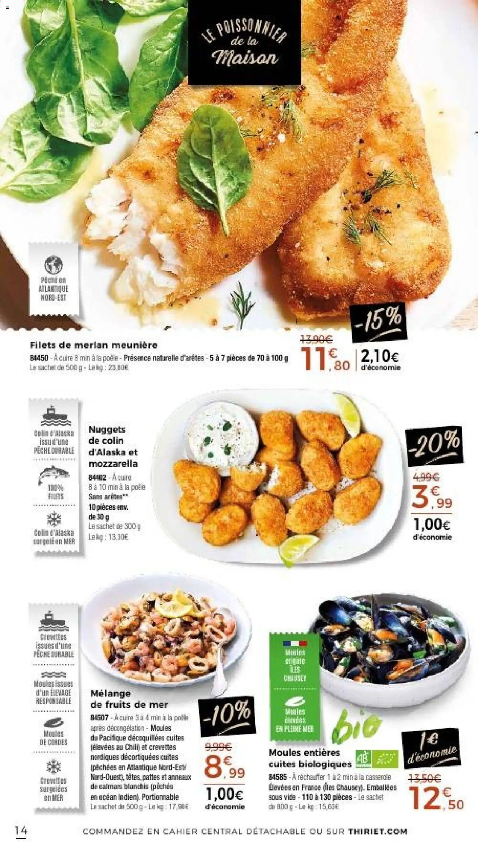 {H1} | Page: 14 | Produits: Fruits de mer, Poêle, Mozzarella, Casserole