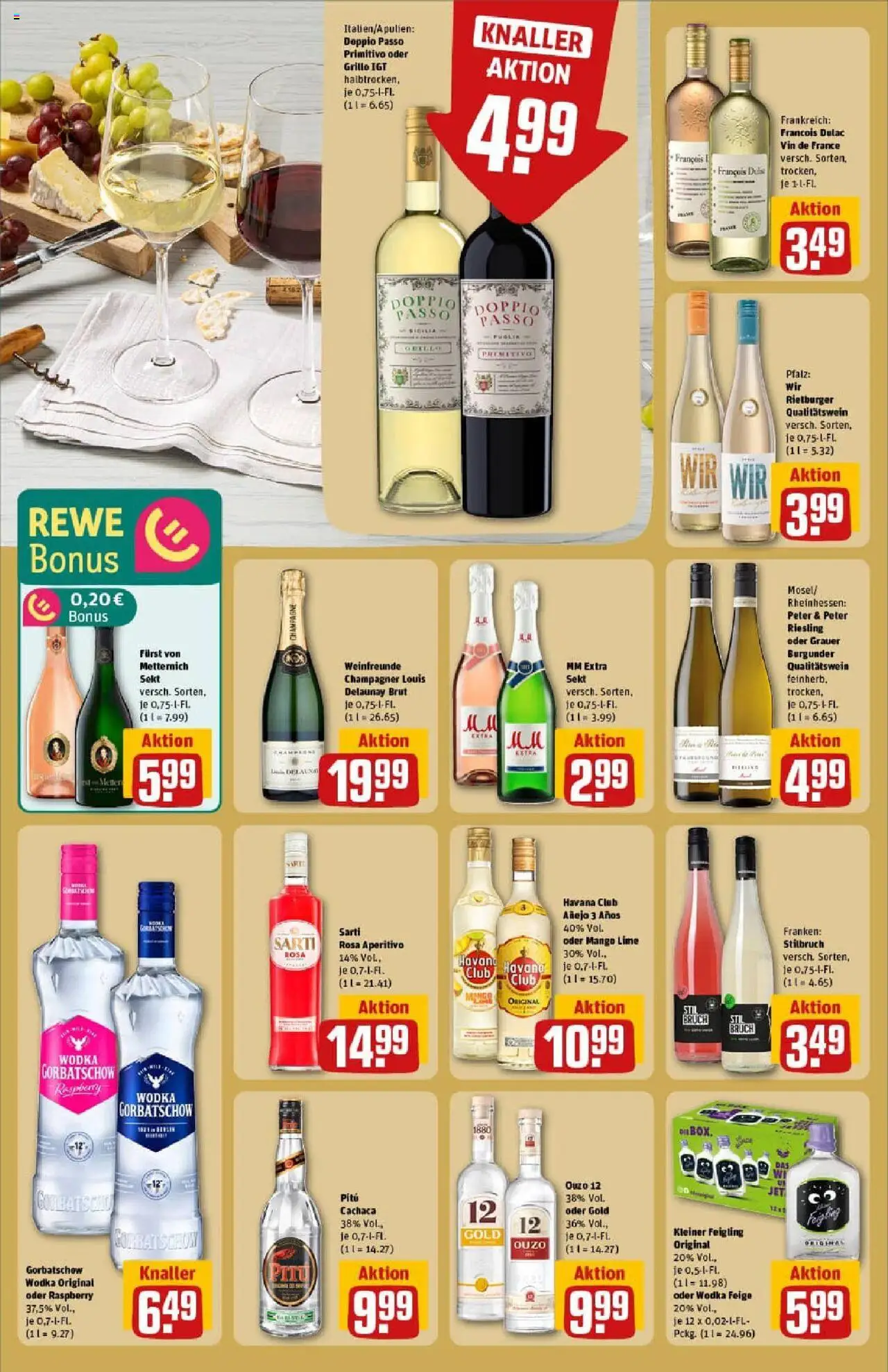 Rewe prospekt München	 - gültig ab dem 24.08.2025 | Seite: 20 | Produkte: Ouzo 12, Kleiner feigling, Mango, Doppio Passo