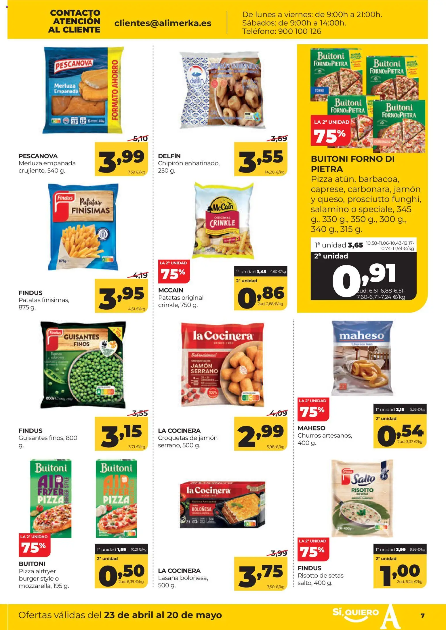 Alimerka folleto Asturias │ válido desde el 23.04.2026 | Página: 7 | Productos: Jamón serrano, Jamón, Croquetas, Lasaña