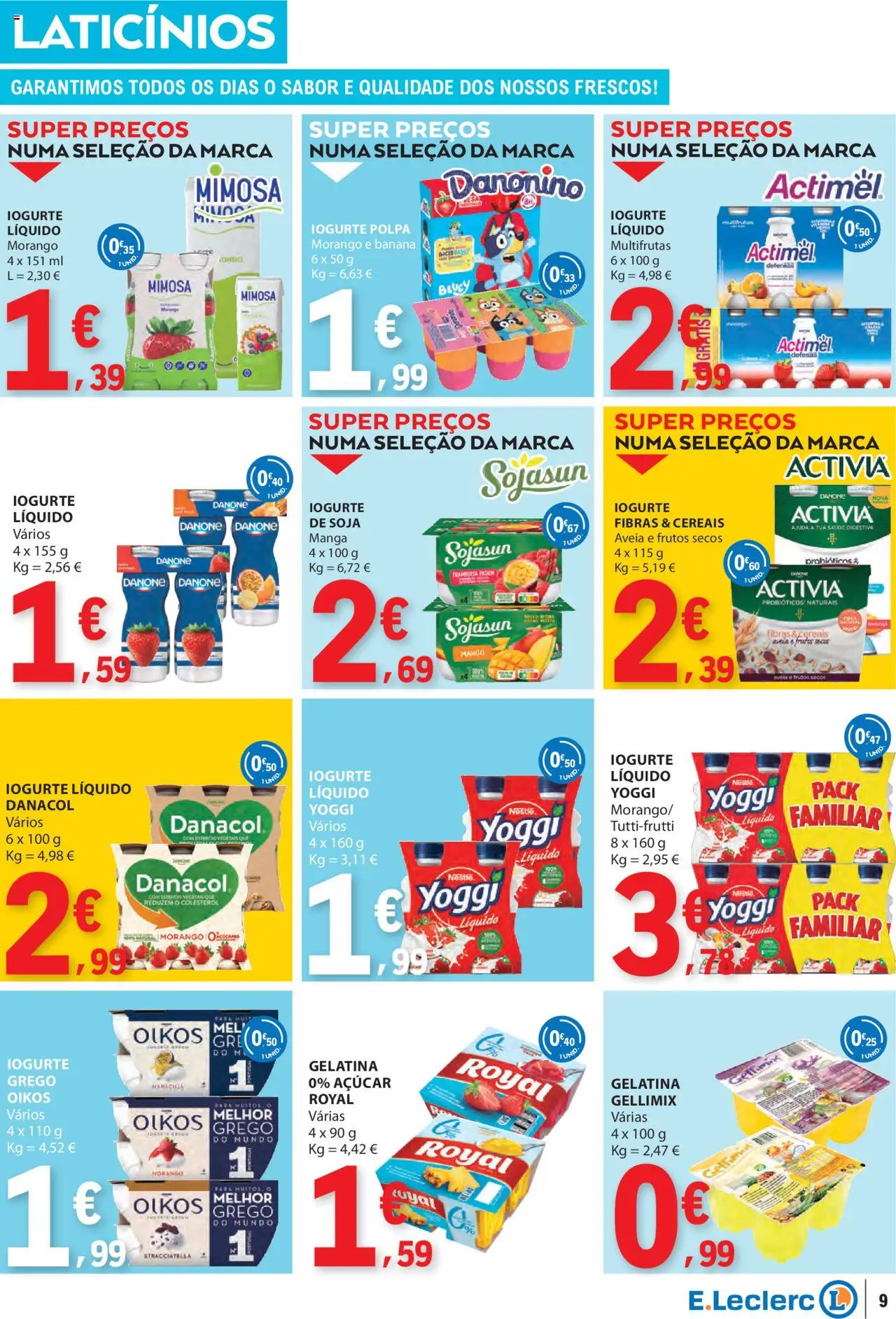E.Leclerc - Folheto Semanal │ válido de 26.06.2025 | Página: 9 | Produtos: Soja, Banana, Iogurte, Iogurte liquido
