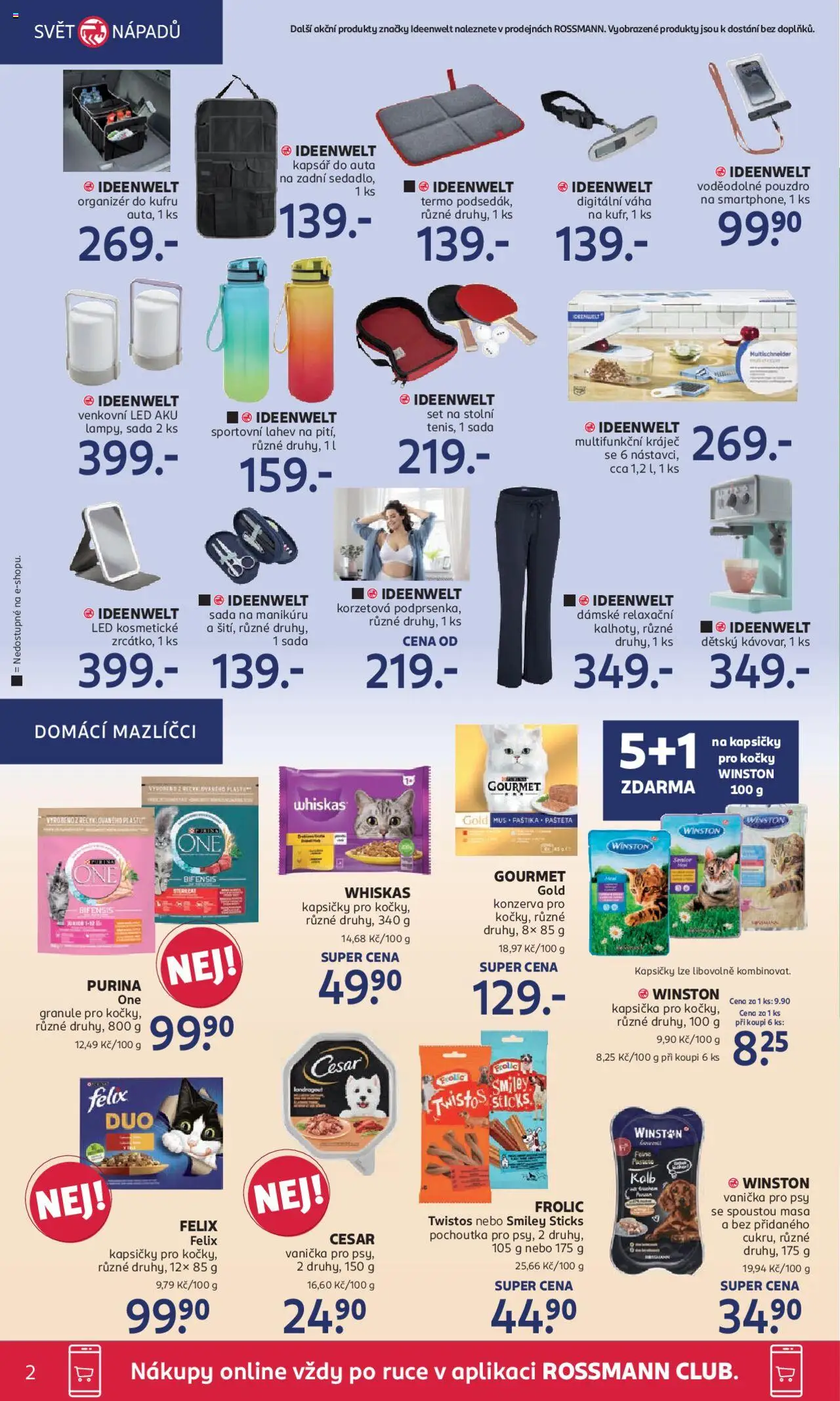 Rossmann leták od 13.08.2025 | Strana: 2 | Produkty: Felix, Organizér, Granule, LED