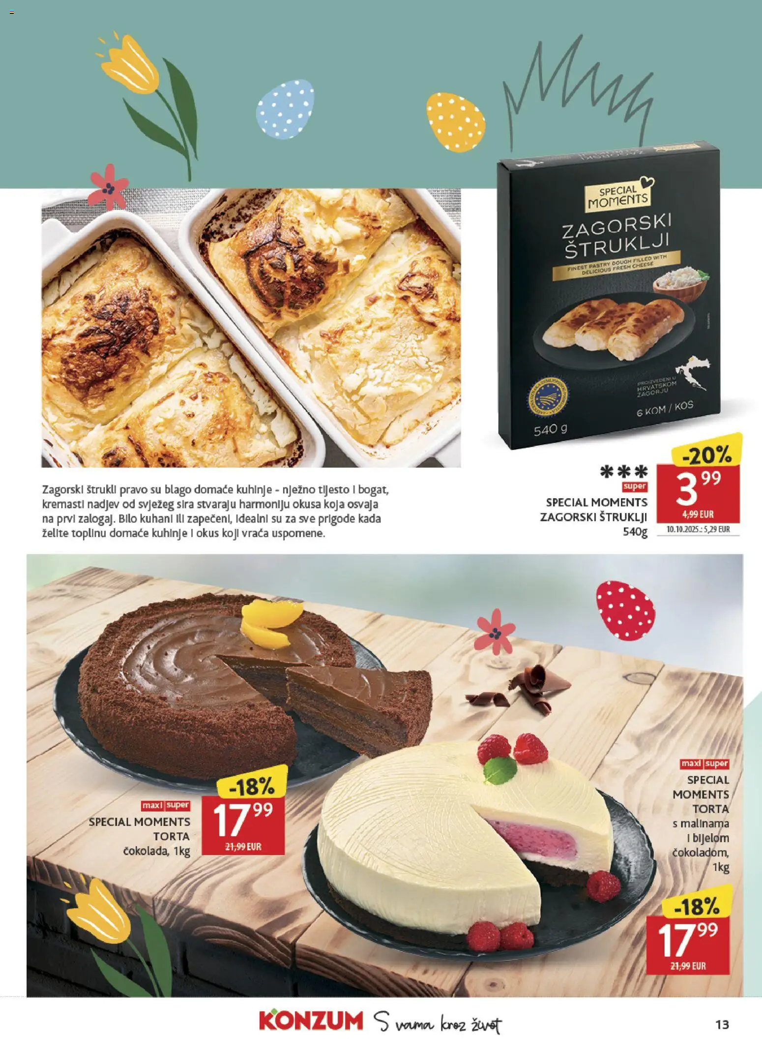 Konzum katalog | vrijedi od 11.03.2026 | Stranica: 13 | Proizvodi: Čokolada, Torta