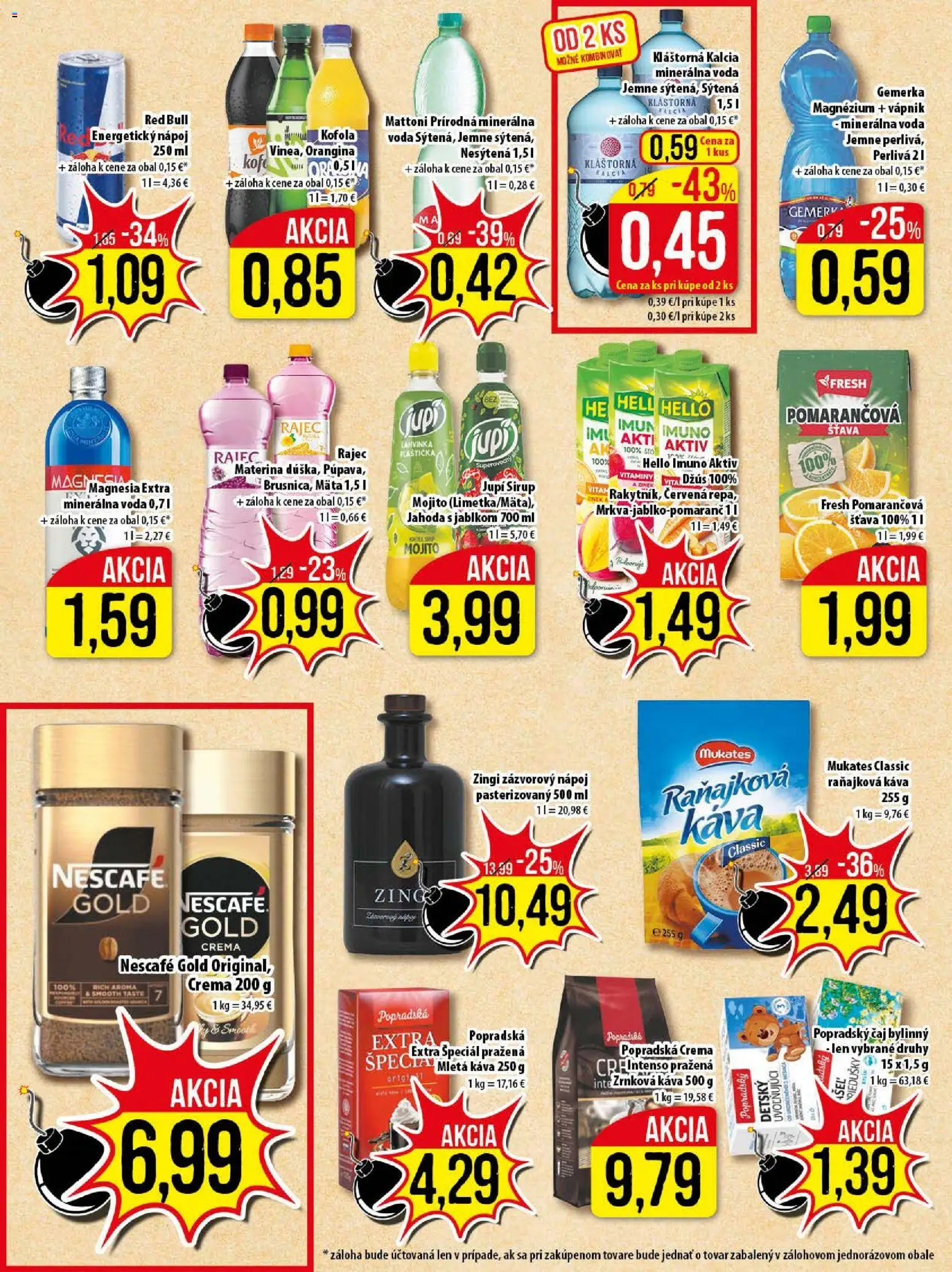 Nové Klas akcie – leták je platný od 10.11.2025 | Strana: 21 | Produkty: Red Bull, Magnesia, Mattoni, Nescafé Gold