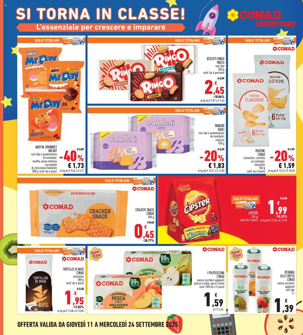 Volantino Conad del 11.09.2025 | Pagina: 18 | Prodotti: Biscotti, Crackers, Muffin, Cacao