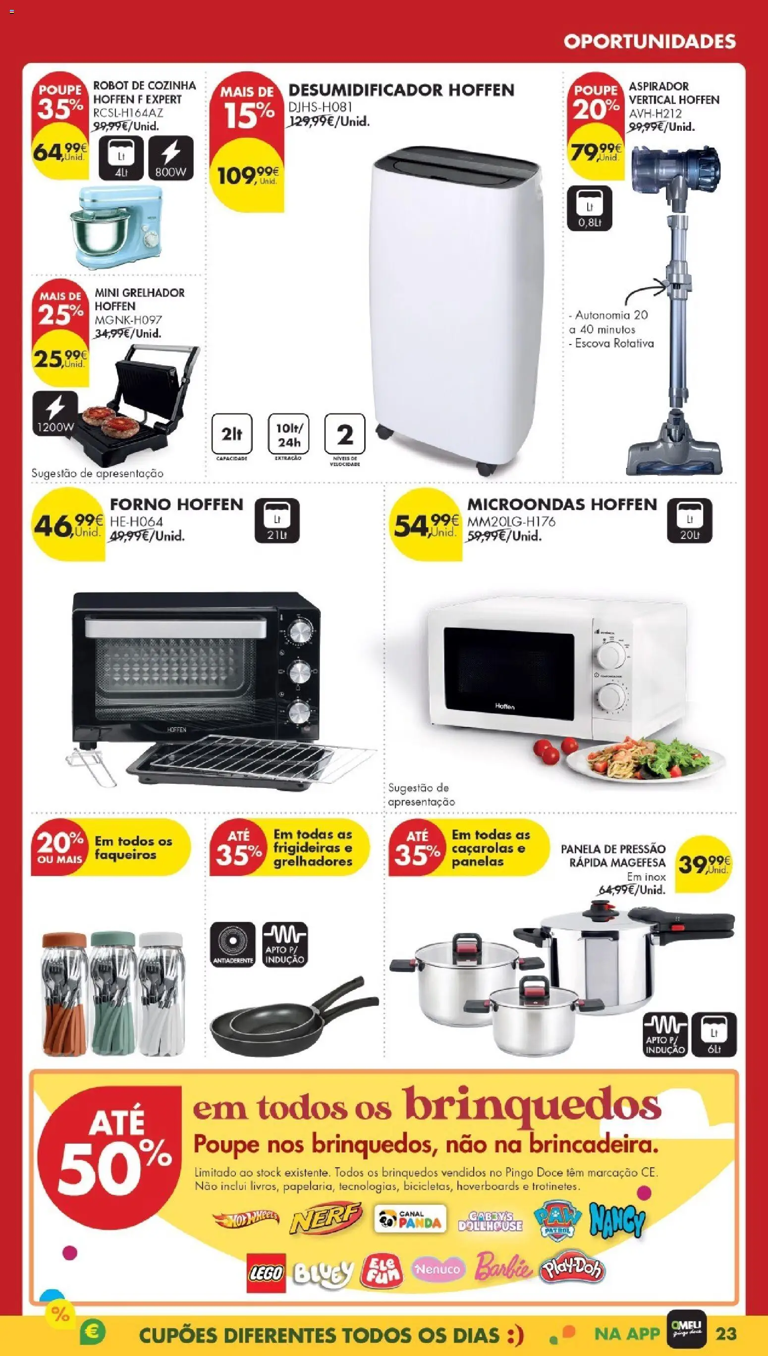 Pingo Doce Poupe Esta Semana Madeira │ válido de 03.03.2026 | Página: 23 | Produtos: Aspirador, Microondas, Panela, Desumidificador