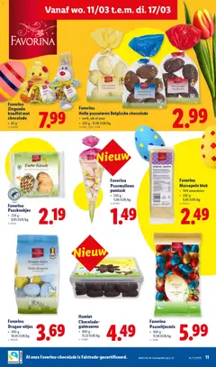 Favorina Zingende knuffel met chocolade, Singing plush toy with chocolate, 82 g - Voorbeeld van een folder van Lidl, geldig van 11.03.2026 | Pagina: 11