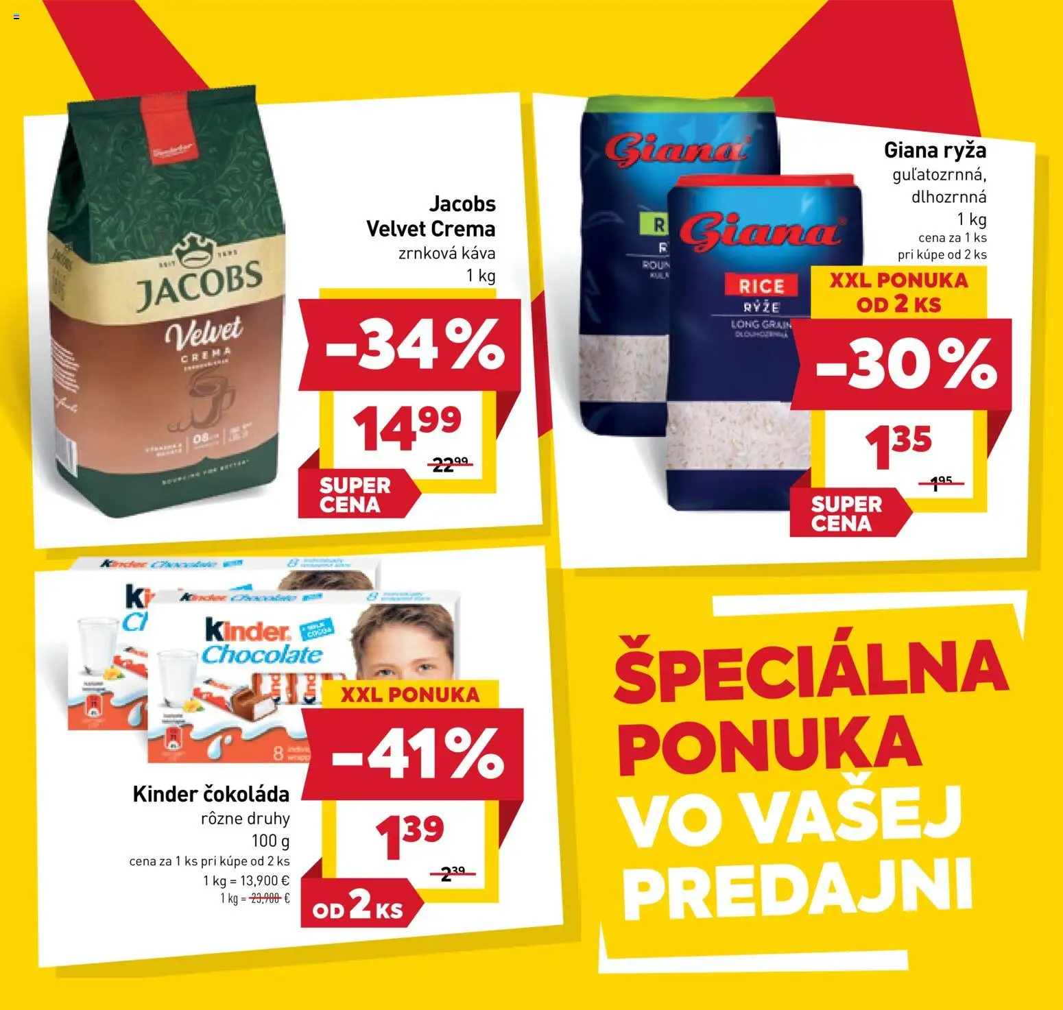 Nové Billa akcie – leták je platný od 05.11.2025 | Strana: 3 | Produkty: Káva, Ryža, Kinder, Zrnková káva