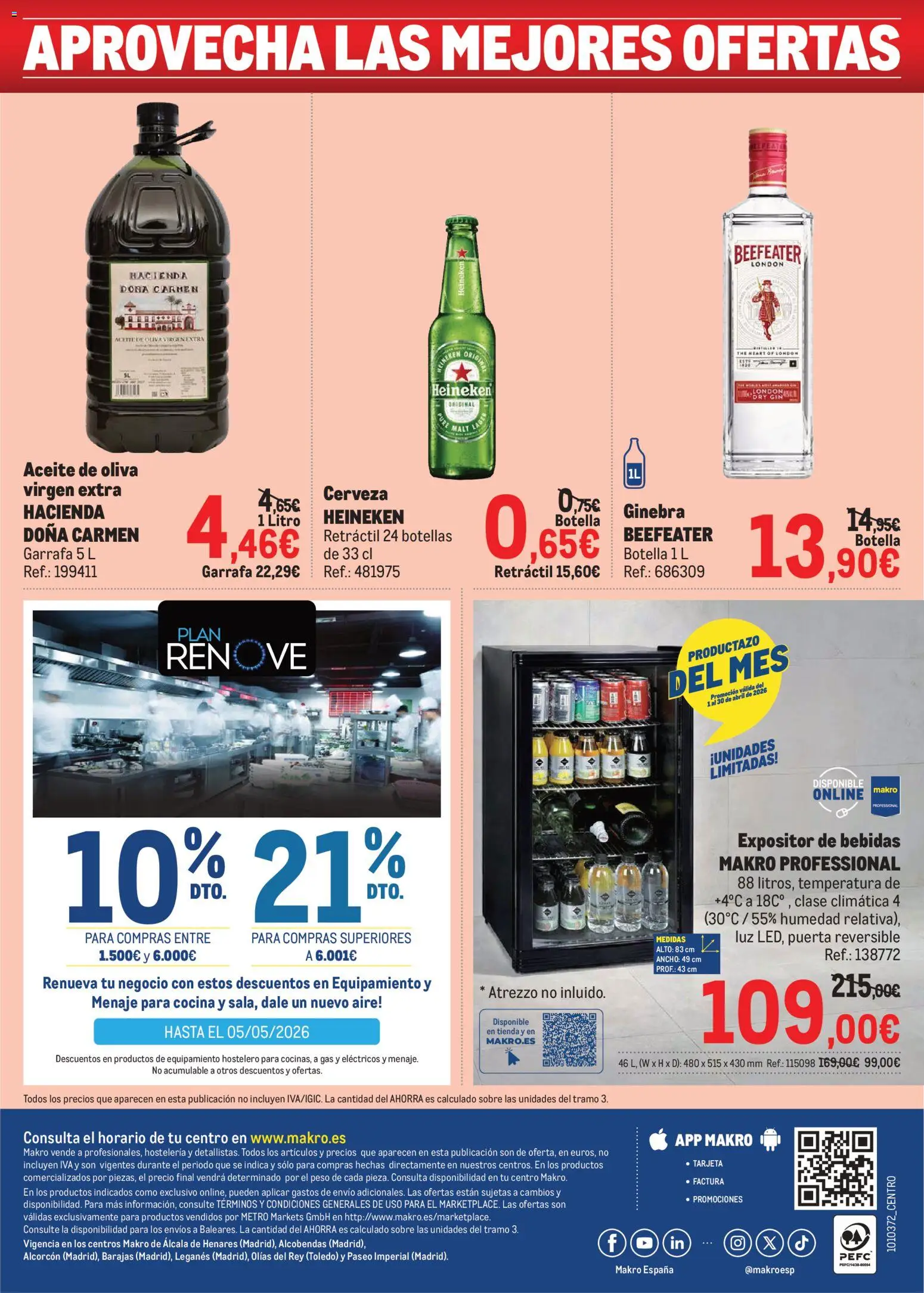 Makro Precios Centro │ válido desde el 06.04.2026 | Página: 8 | Productos: Cerveza, Aceite de oliva, Peso, Σπανάκι