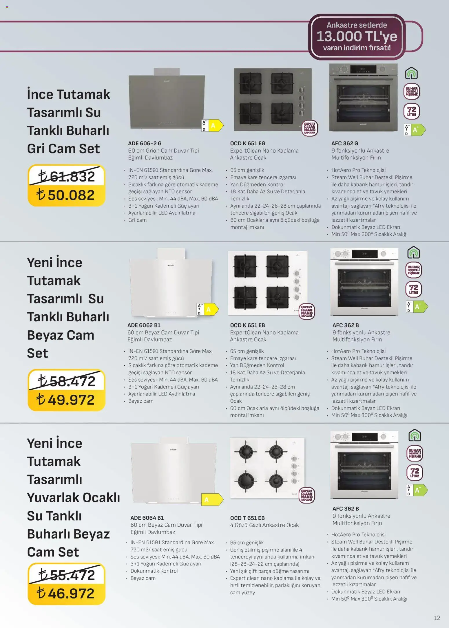 Arçelik - Ankastre Kataloğu - 01.04.2026 tarihinden itibaren geçerlidir | Sayfa: 12