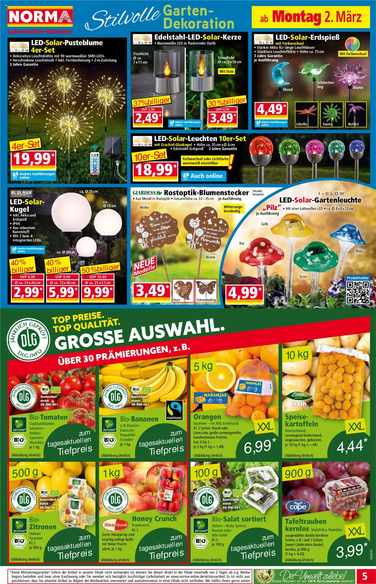 Norma Flugblatt gültig ab 02.03.2026 | Seite: 5 | Produkte: Kartoffeln, Äpfel, Orangen, Tomaten