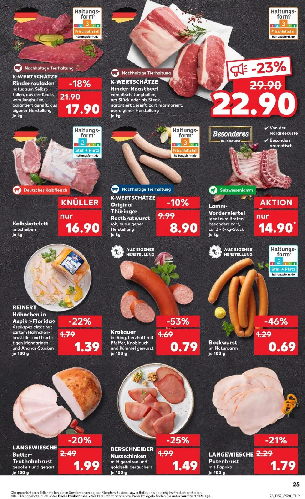 Kaufland prospekt Berlin	 – gültig ab 28.09.2025 | Seite: 25 | Produkte: Rinderrouladen, Bockwurst, Hahnchen, Mandarinen
