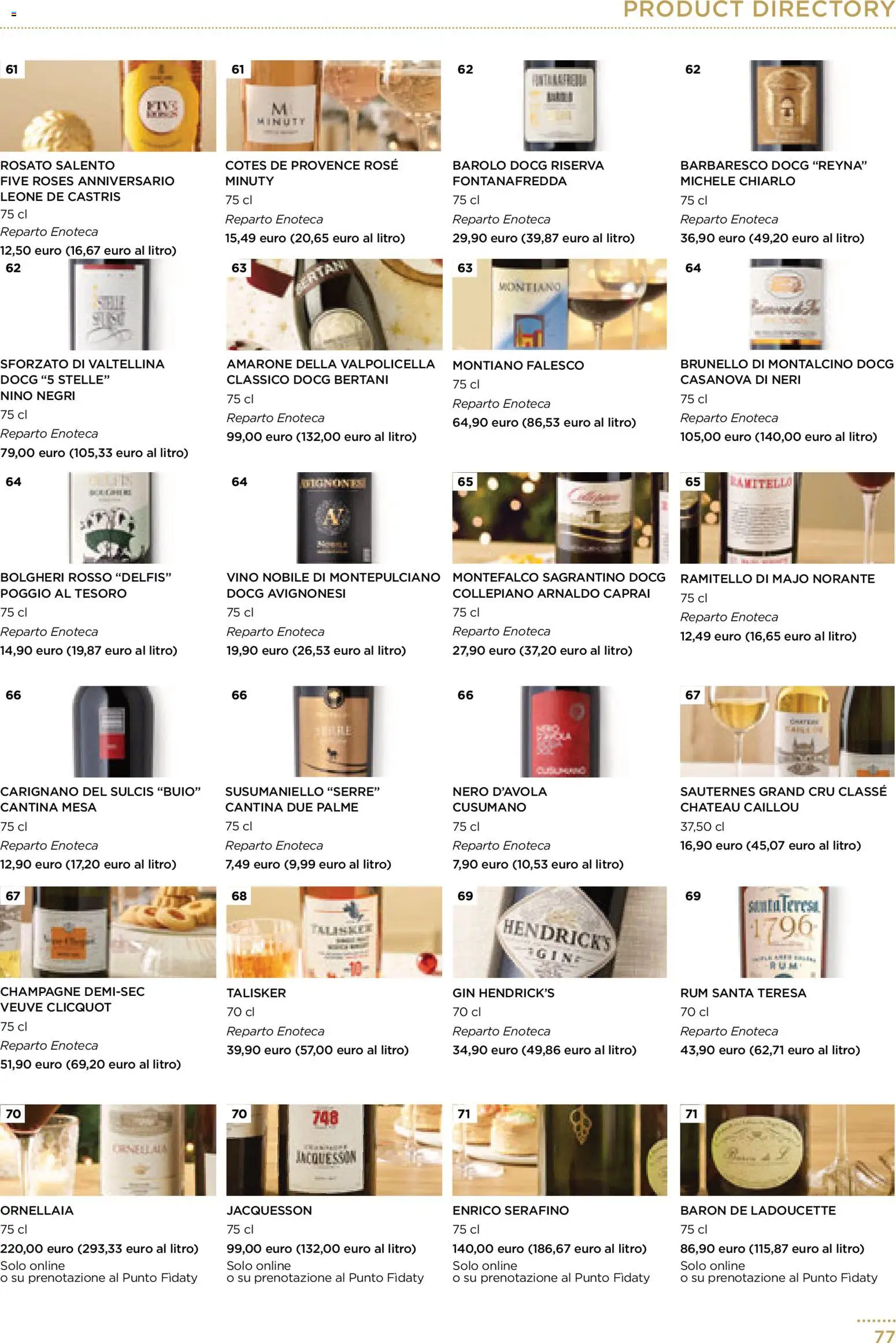 Volantino Esselunga S del 01.12.2025 | Pagina: 77 | Prodotti: Gin, Vino, Rum, Champagne