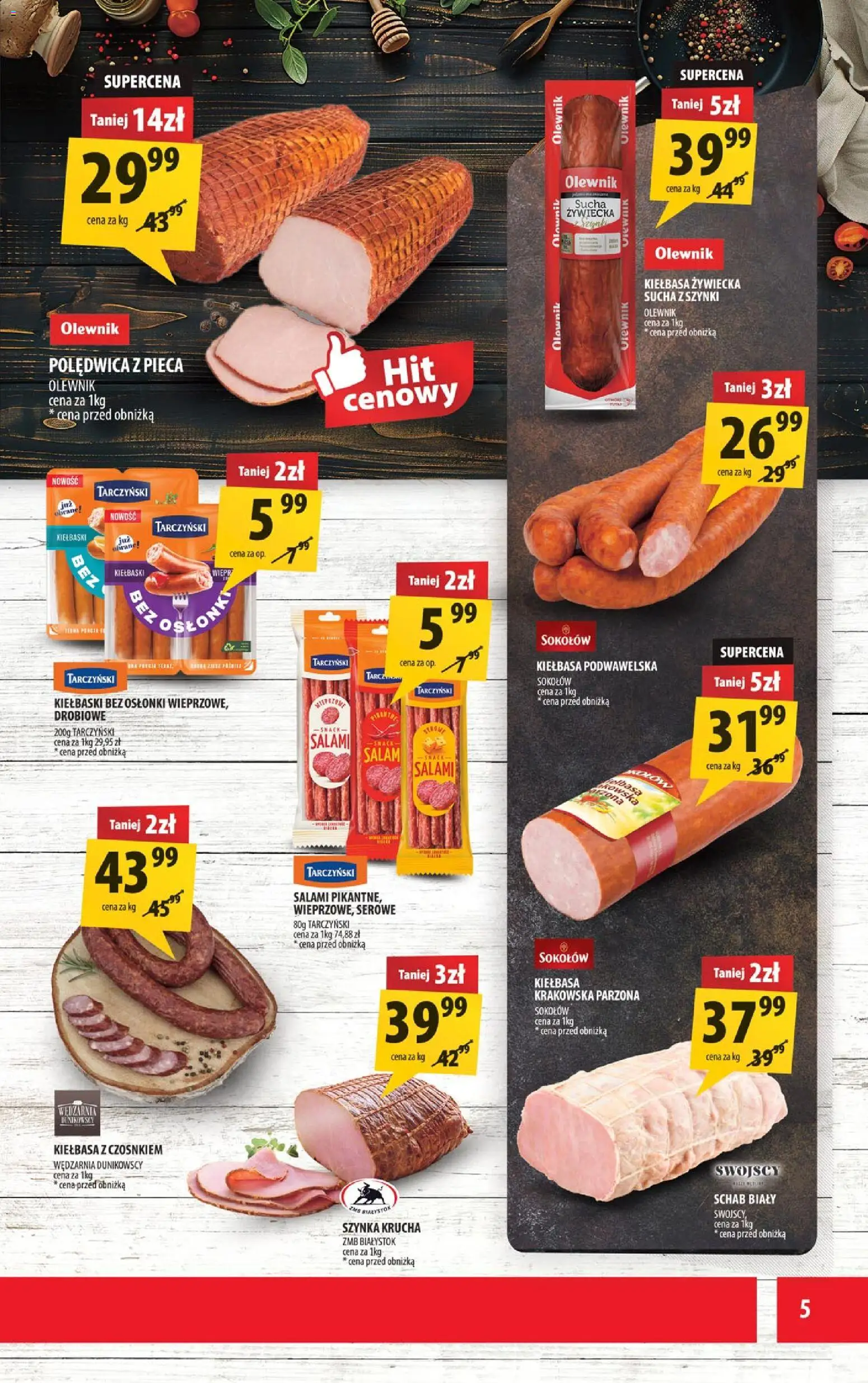 Arhelan Gazetka od 07.11.2025 | Strona: 5 | Produkty: Kiełbasa, Kiełbaski, Kiełbasa podwawelska, Salami