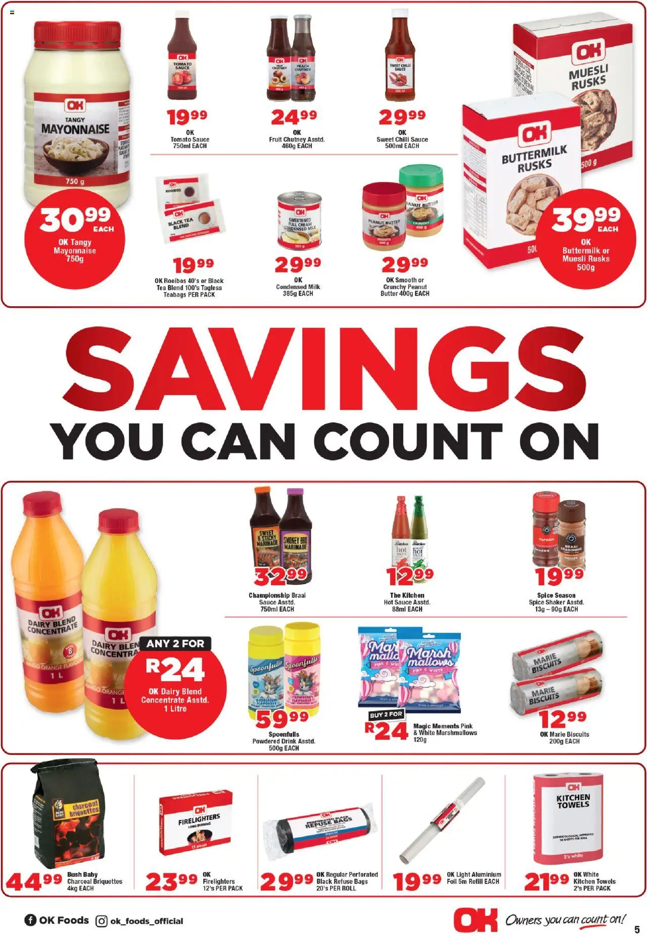 OK Foods Western Cape - Specials │ valid from 13.08.2025 | Page: 5 | Products: Chutney, Butter, Rusks, Peanut butter