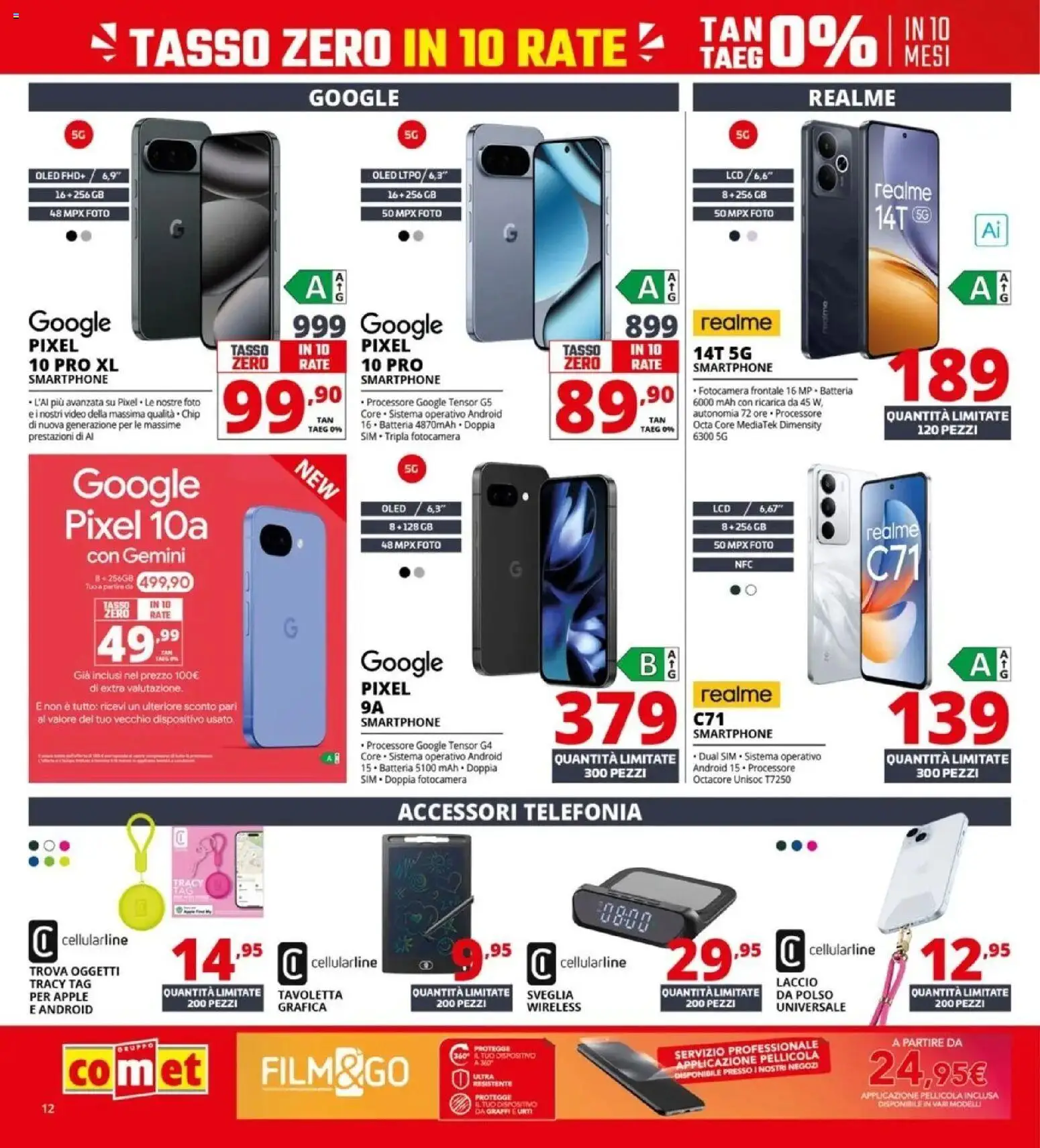 Volantino Comet del 09.04.2026 | Pagina: 12 | Prodotti: Smartphone, Fotocamera, Pellicola, Batteria