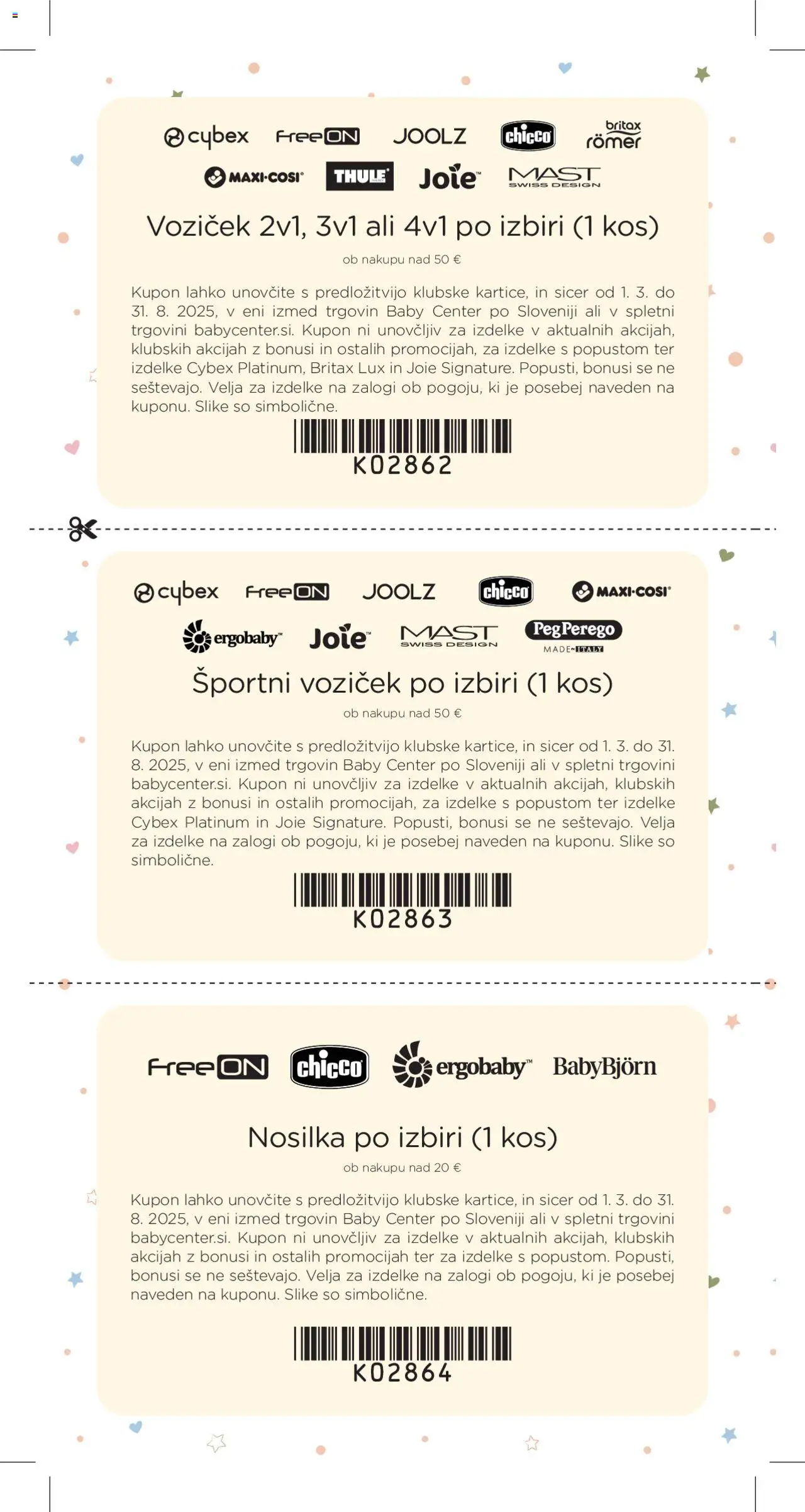 Baby center katalog nosečka │ velja od 01.07.2025 | Stran: 50 | Izdelki: Kos, Voziček