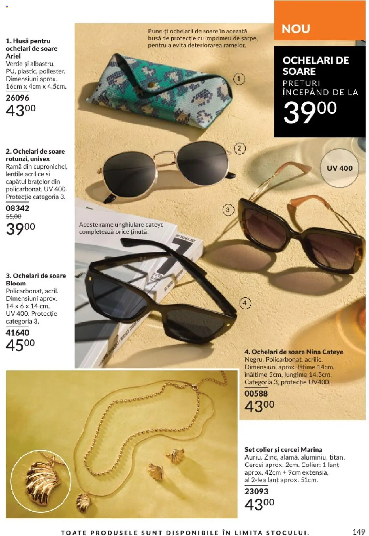 Catalog Avon - 06 2025 – valabil de la 01.06.2025 | Pagină: 149 | Produse: Ochelari, Cercei, Colier, Ochelari de soare