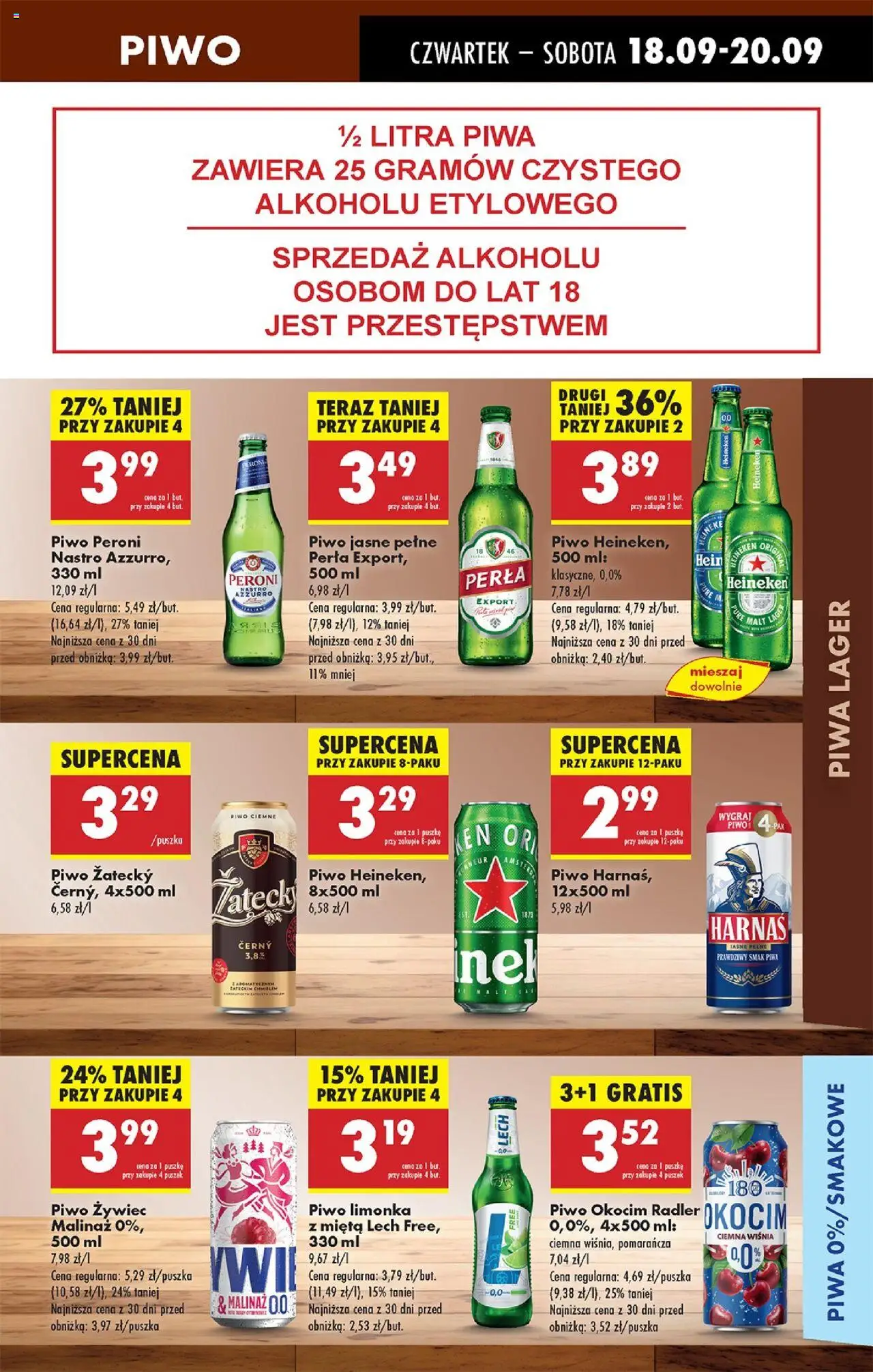 Biedronka gazetka - Oferta w tym tygodniu od 18.09.2025 | Strona: 63 | Produkty: Limonka, Harnaś, Piwo, Heineken