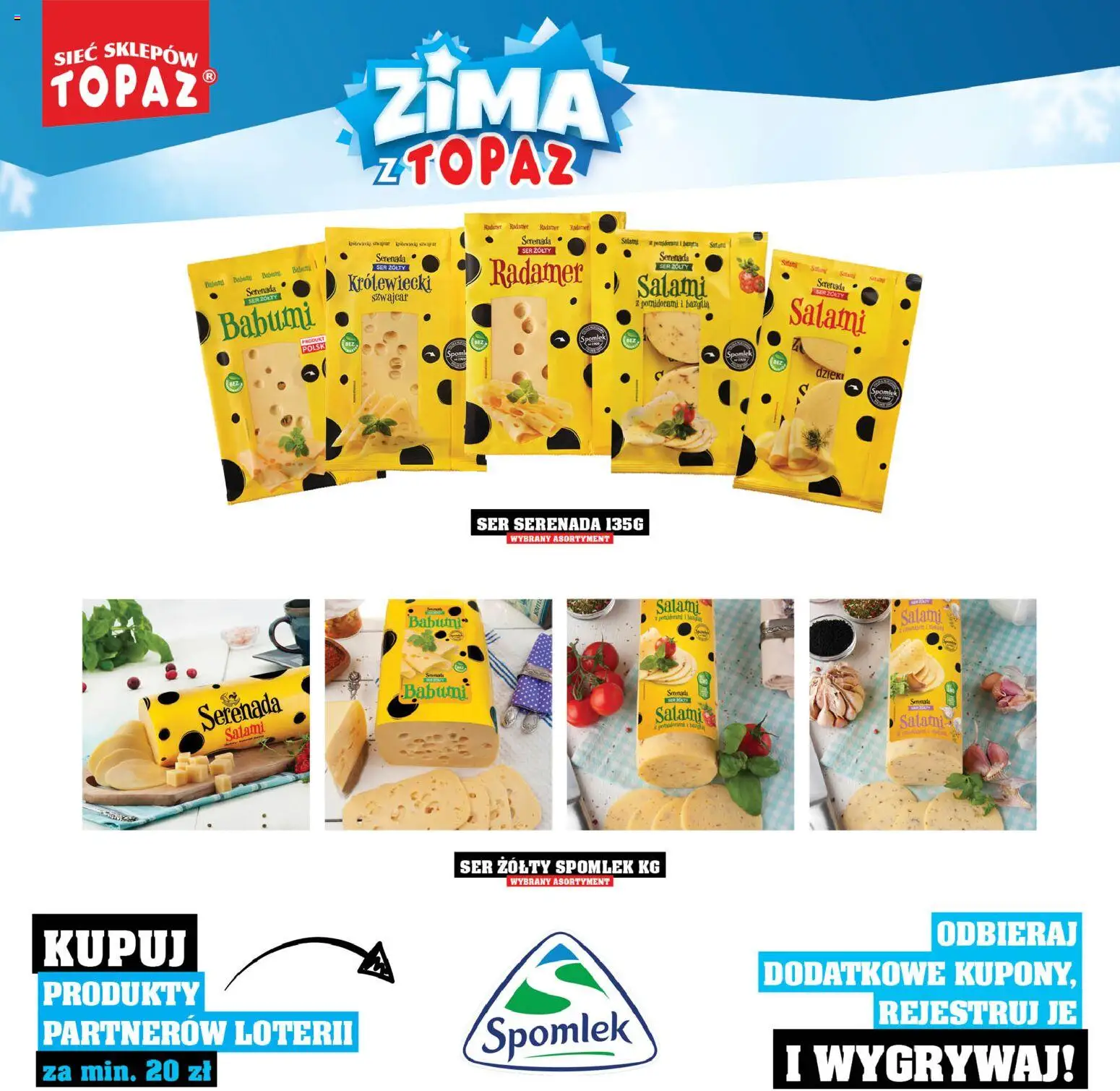 Topaz Gazetka - Katalog Produktów Objętych Loterią od 01.12.2025 | Strona: 12 | Produkty: Ser żółty, Ser, Salami