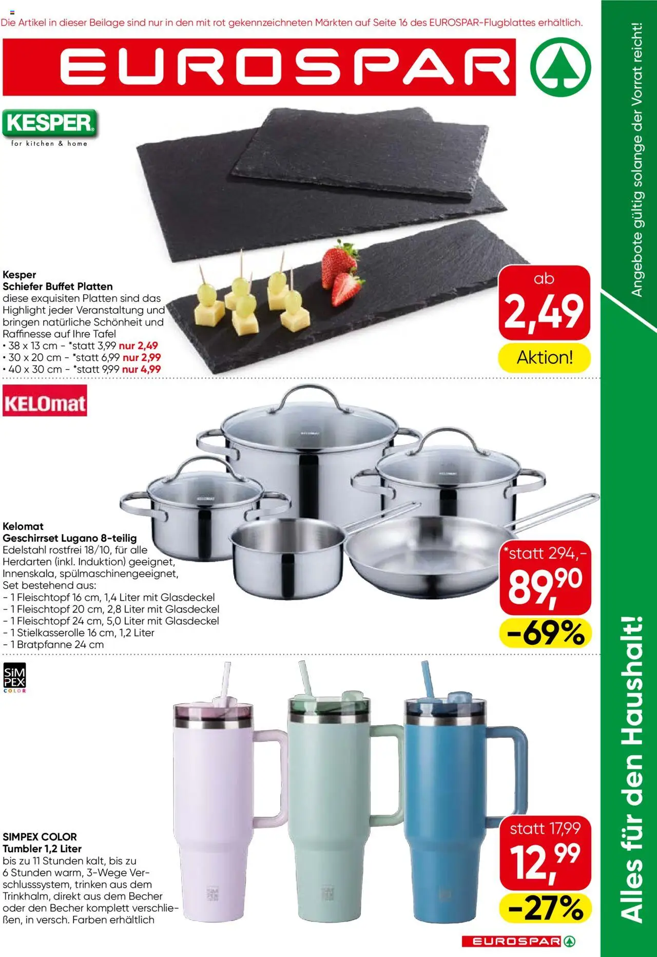 Eurospar Alles fuer den Haushalt - Oberösterreich  gültig ab 14.08.2025 | Seite: 1