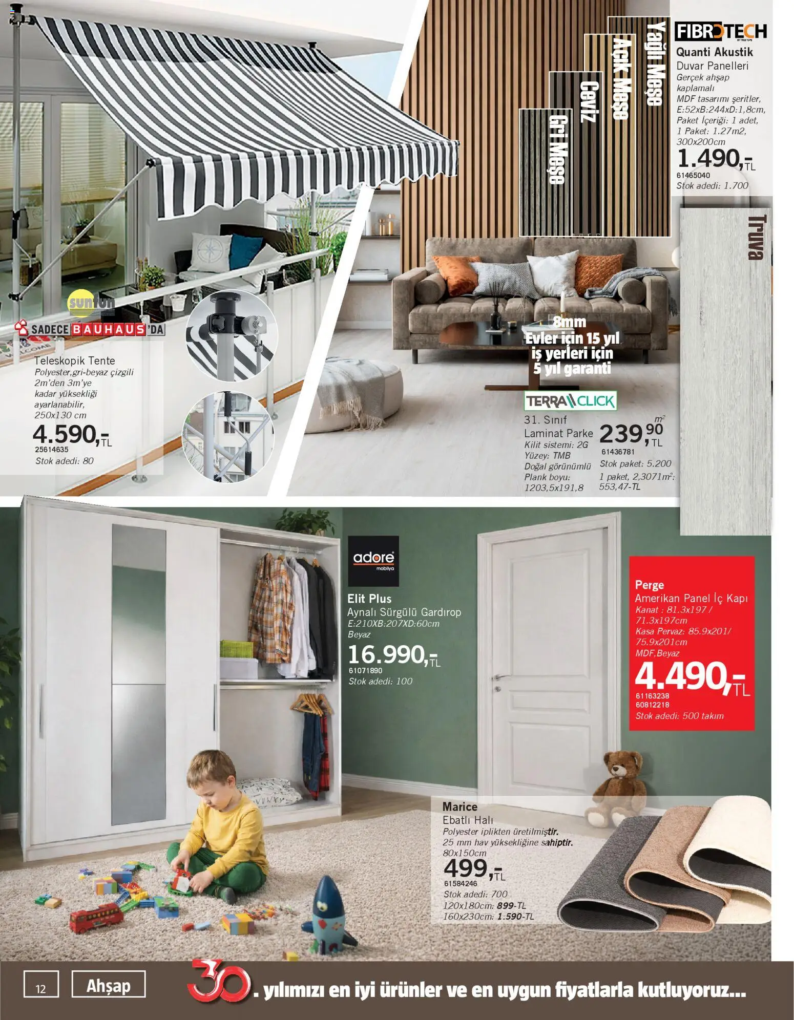 Bauhaus Katalog - 18.04.2026 tarihinden itibaren geçerlidir | Sayfa: 12 | Ürünler: Halı, Gardırop, Ceviz, Kasa