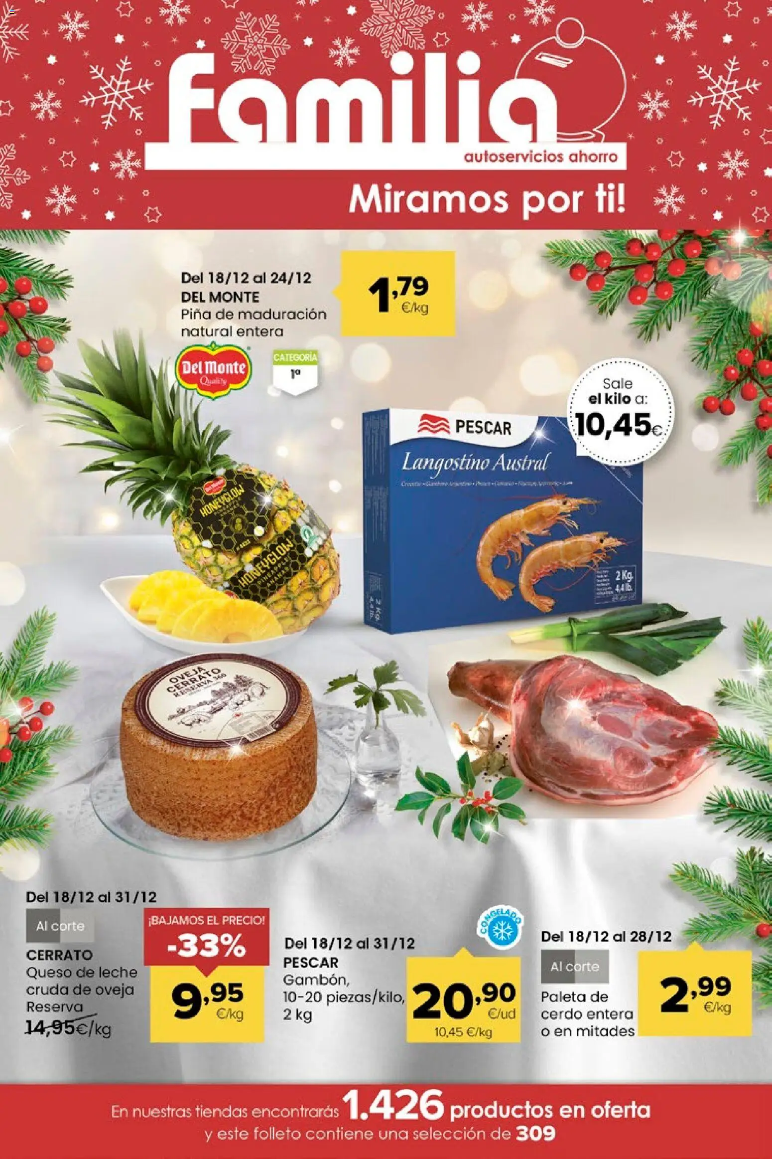 Eroski - Miramos por ti │ válido desde el 18.12.2025 | Página: 1 | Productos: Leche, Queso, Cerdo, Piña