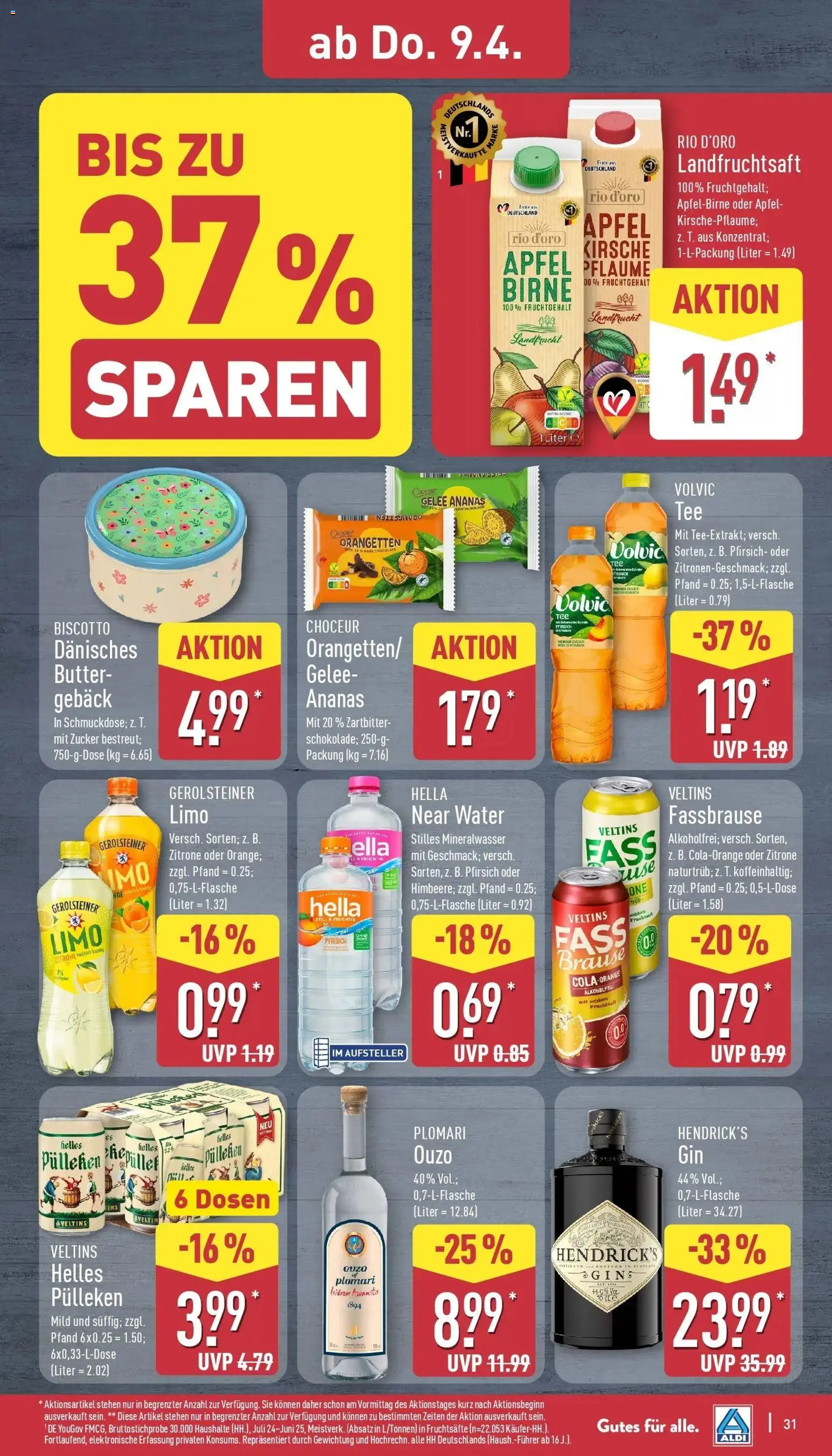 Aldi - ALDI Nord: Wochenangebote – gültig ab 05.04.2026 | Seite: 32 | Produkte: Äpfel, Pfirsich, Fruchtsaft, Veltins