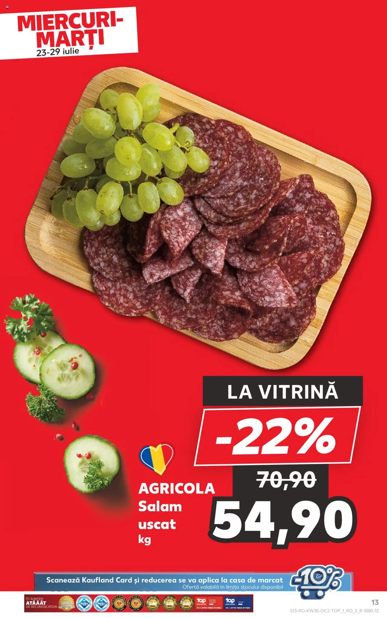 Kaufland RO akciós ujság - amely érvényes a következő dátumtól: 23.07.2025 | Oldal: 13