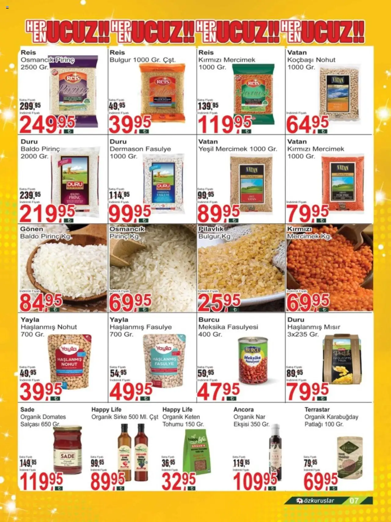 Özkuruşlar Katalog - 16.09.2025 tarihinden itibaren geçerlidir | Sayfa: 7 | Ürünler: Sirke, Domates, Mısır, Nar
