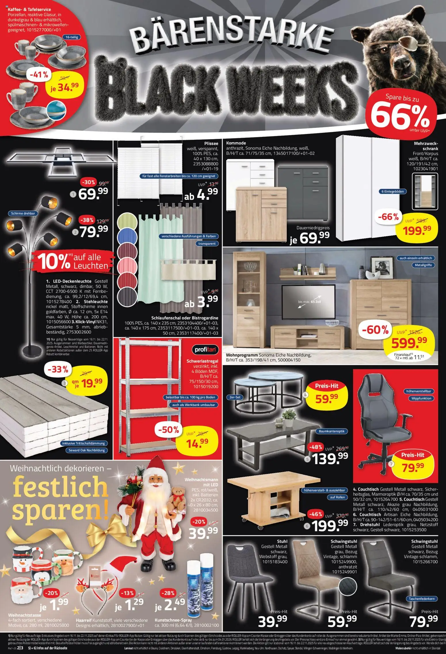 Roller - Black Friday – gültig ab 16.11.2025 | Seite: 2 | Produkte: Batterien, Couchtisch, Stuhl, Schwerlastregal