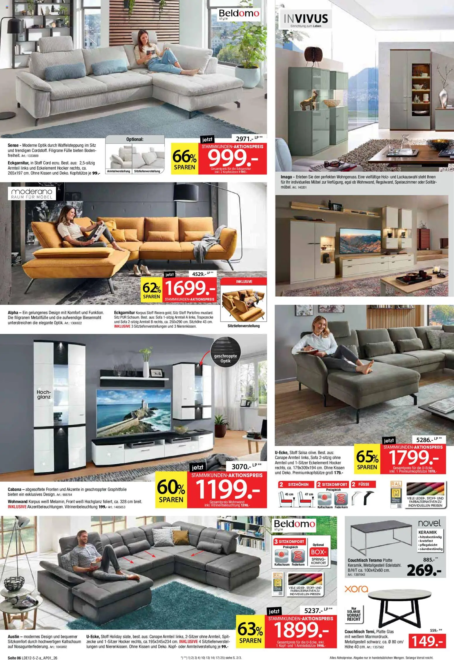 Zurbrüggen - Set One by Musterring Rabatt – gültig ab 16.12.2025 | Seite: 6 | Produkte: Hocker, Wohnwand, Kissen, Couchtisch