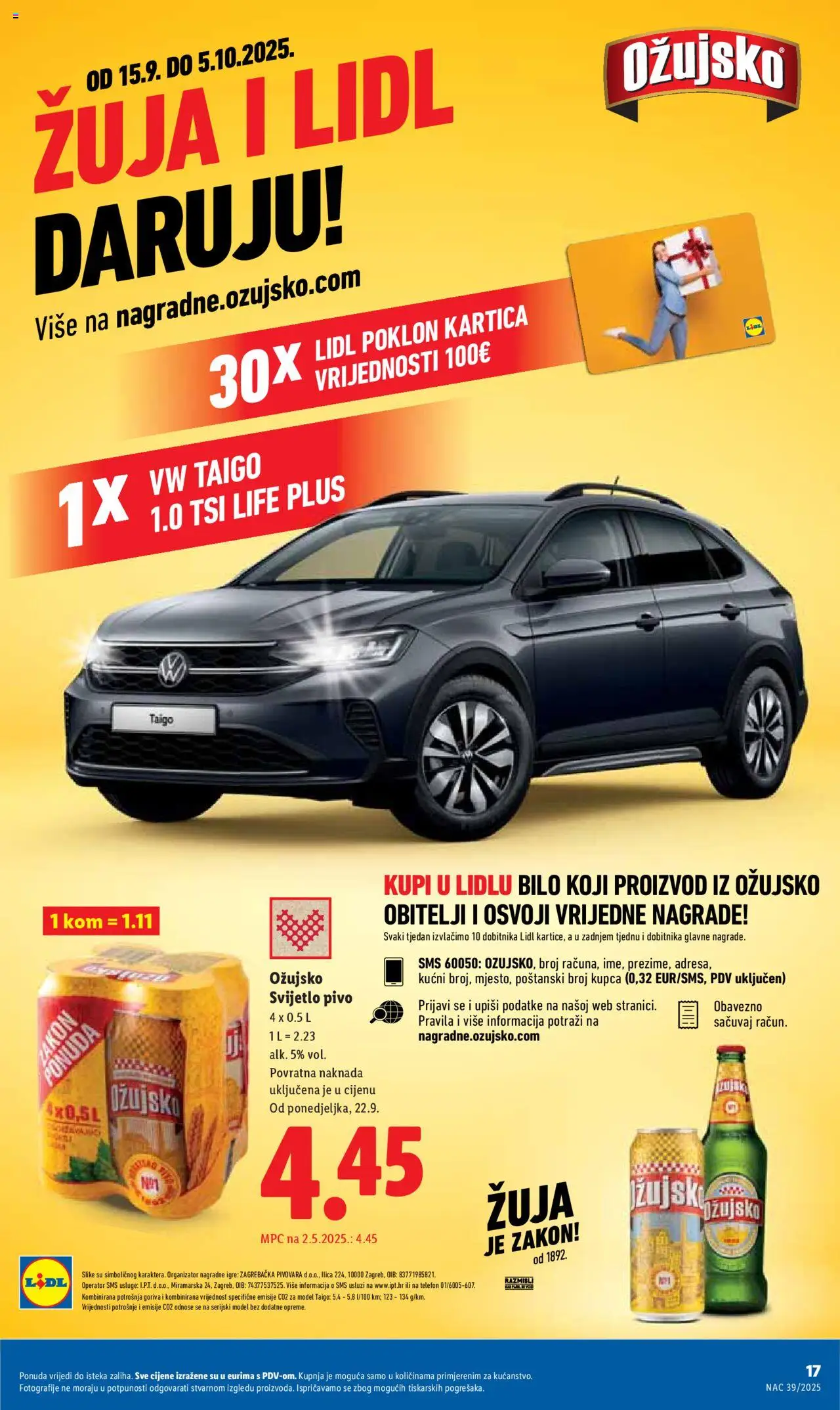 Lidl katalog | vrijedi od 22.09.2025 | Stranica: 17 | Proizvodi: Pivo, Ožujsko, Telefon
