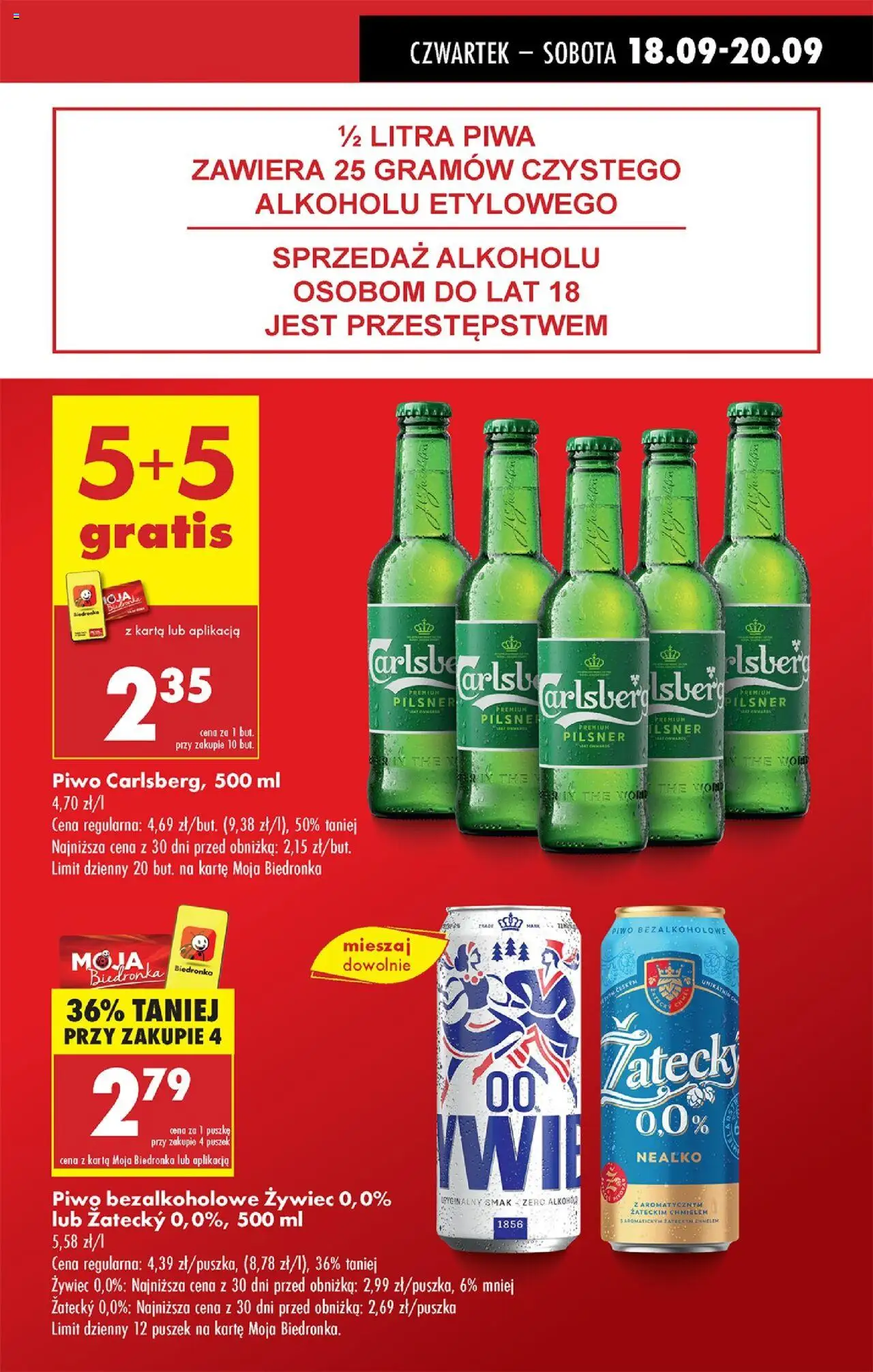 Biedronka gazetka - Oferta w tym tygodniu od 18.09.2025 | Strona: 9 | Produkty: Karta, Piwo, Alkohol