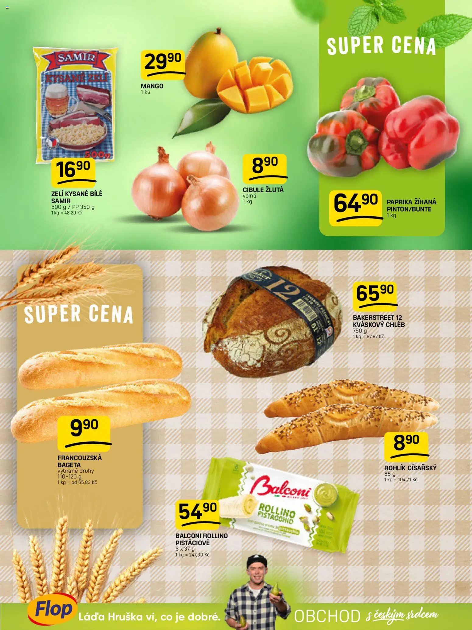 Flop leták od 08.04.2026 | Strana: 3 | Produkty: Chléb, Kváskový chléb, Paprika, Cibule