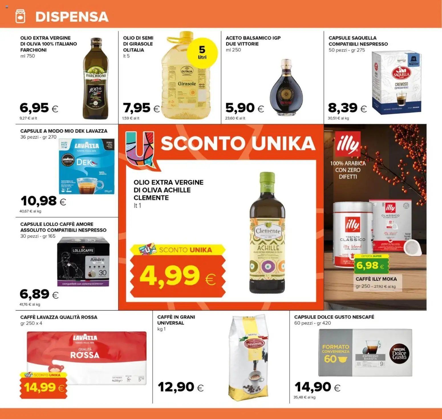 Volantino Oasi del 26.03.2026 | Pagina: 22 | Prodotti: Caffè, Aceto, Olio extra vergine, Lavazza