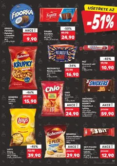 Náhled letáku SNICKERS/MARS/TWIX/BOUNTY Čokoládové tyčinky, Různé druhy, 225 g/228 g/250 g od 07.01.2026 | Strana: 39