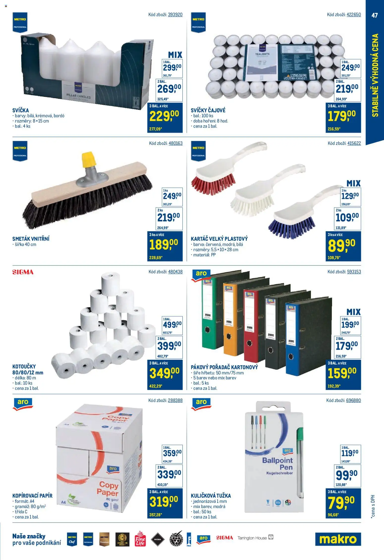 Makro leták - Stabilně výhodná cena od 28.01.2026 | Strana: 47 | Produkty: Svíčka, Smeták, Tužka, Kartáč