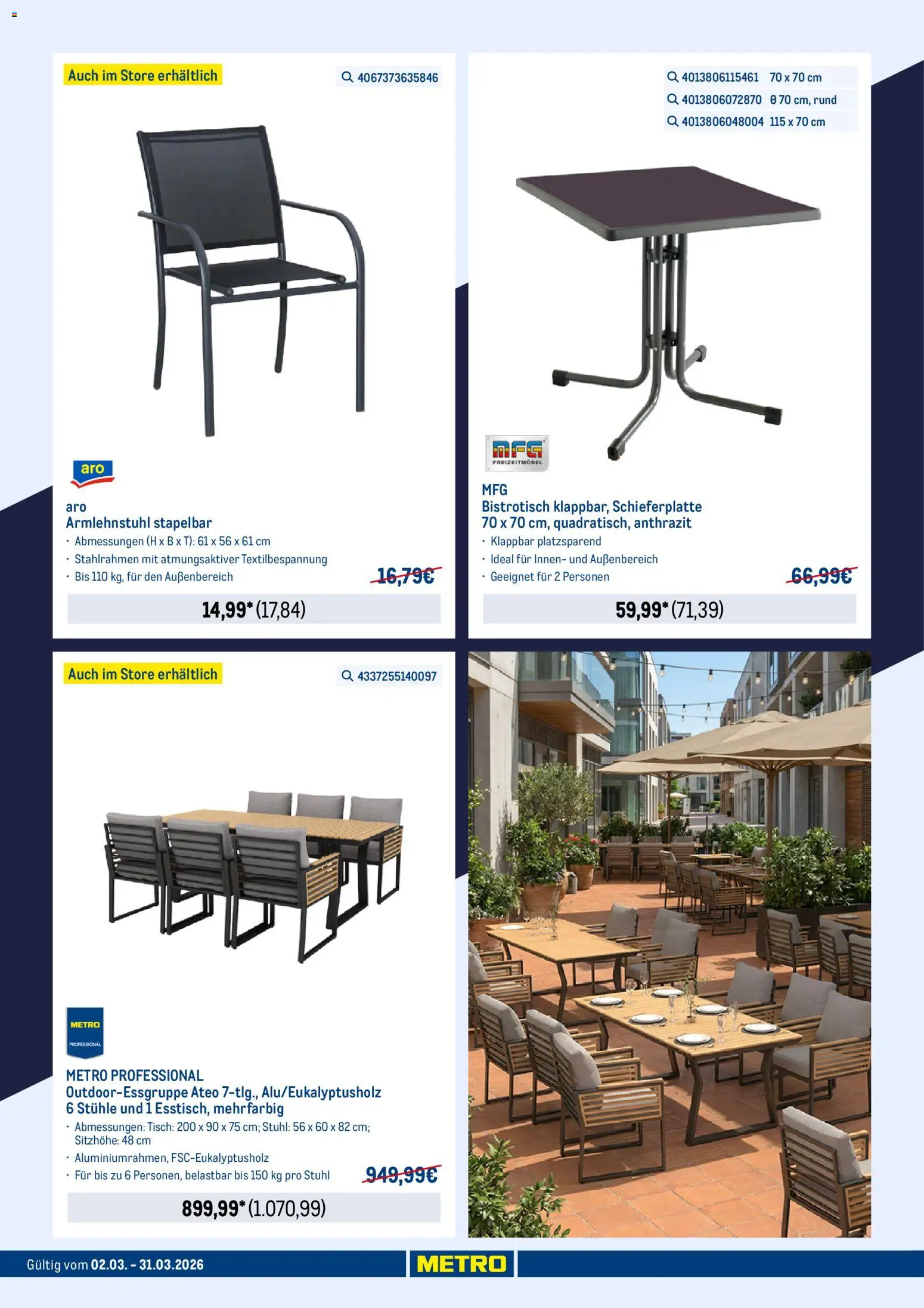 Metro Online: Highlights im März – gültig ab 02.03.2026 | Seite: 2 | Produkte: Tisch, Stuhl