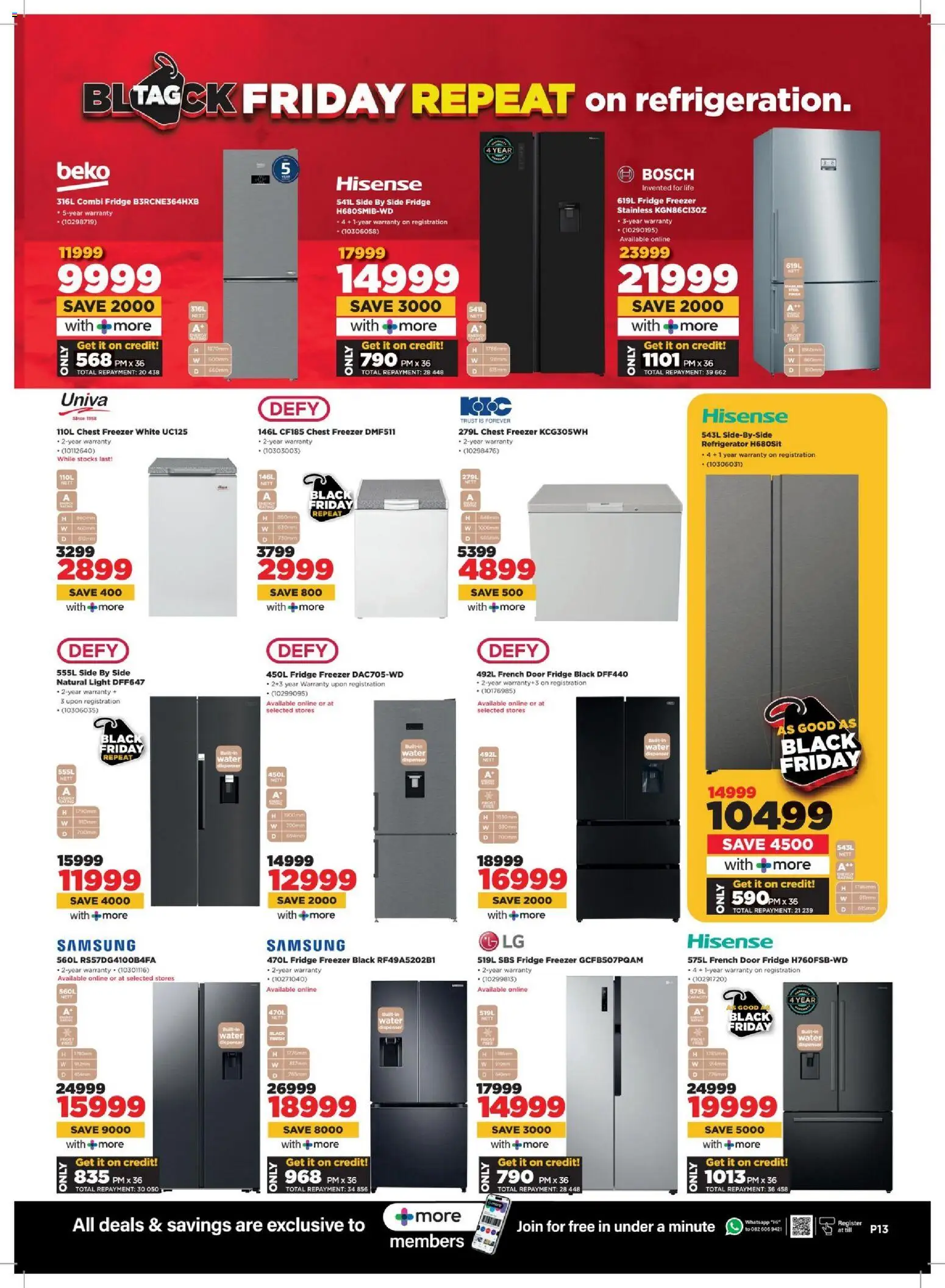 New HiFi Corp catalogue – valid from 04.03.2026 | Page: 13 | Products: Freezer, Fridge, Light, Chest freezer