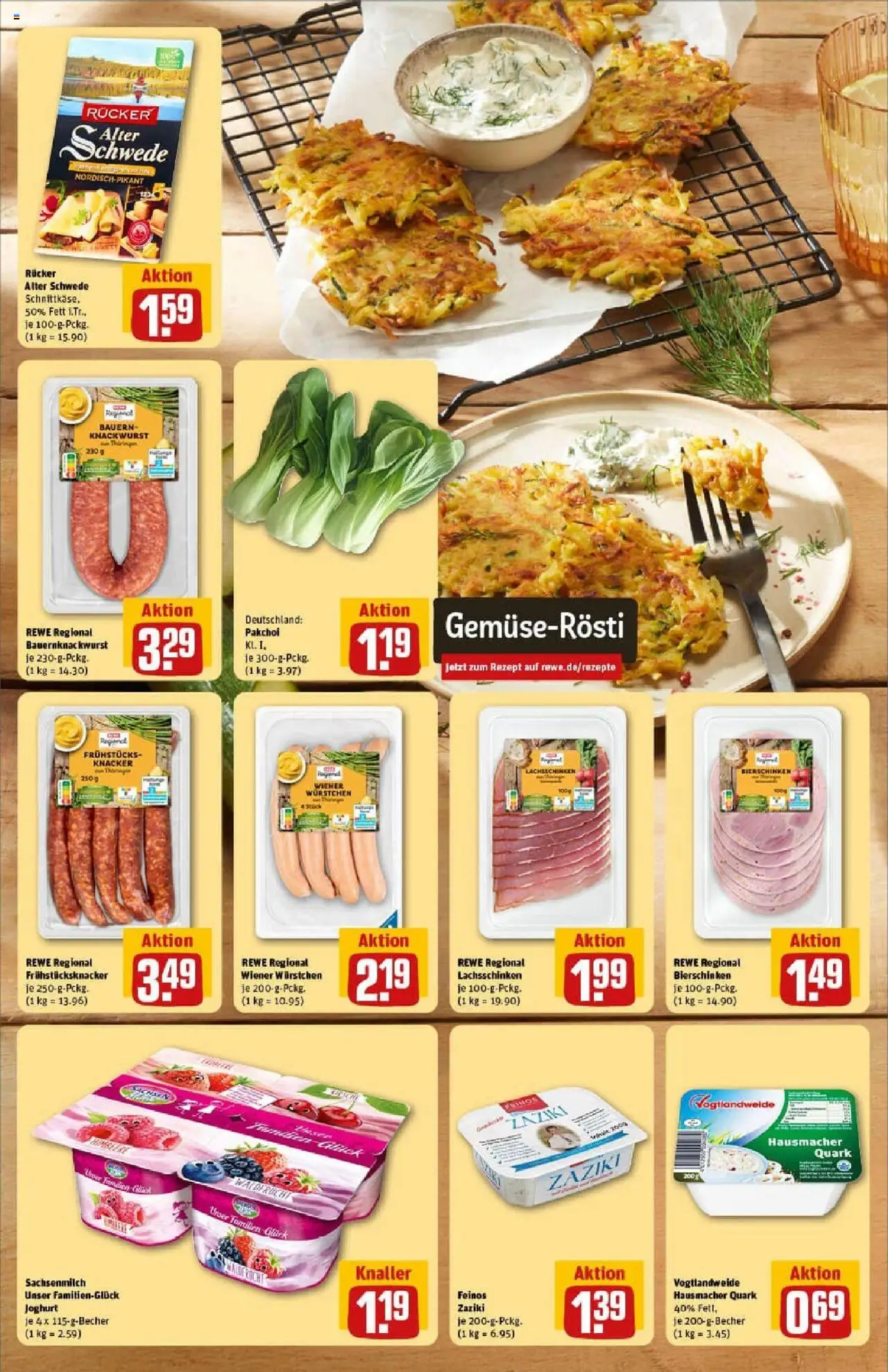 Rewe prospekt Weimar / Schöndorf	 - gültig ab dem 13.07.2025 | Seite: 4 | Produkte: Wiener wurstchen, Quark, Joghurt, Rock