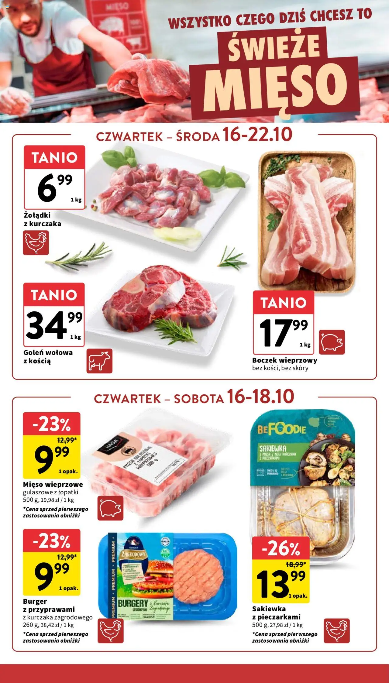 Intermarche Gazetka od 16.10.2025 | Strona: 14 | Produkty: Mięso, Boczek wieprzowy, Boczek