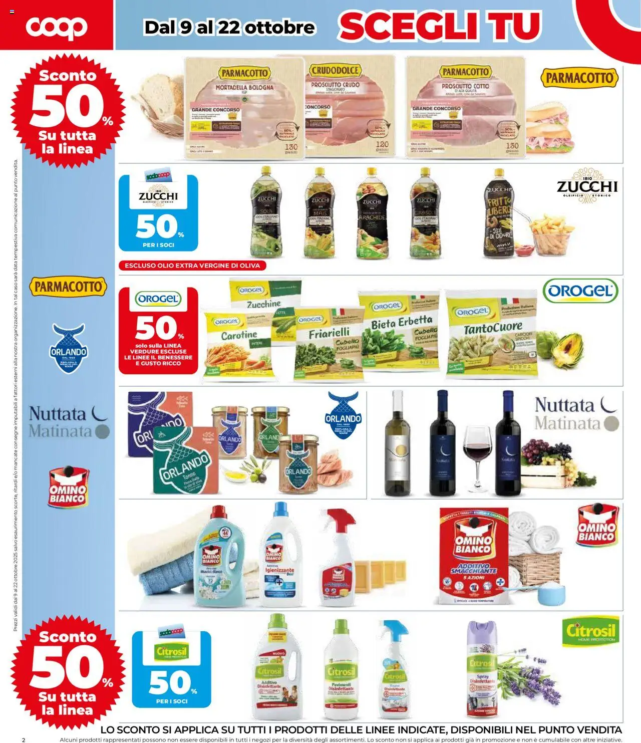 Volantino COOP del 09.10.2025 | Pagina: 2 | Prodotti: Prosciutto Crudo, Verdure, Prosciutto, Mortadella