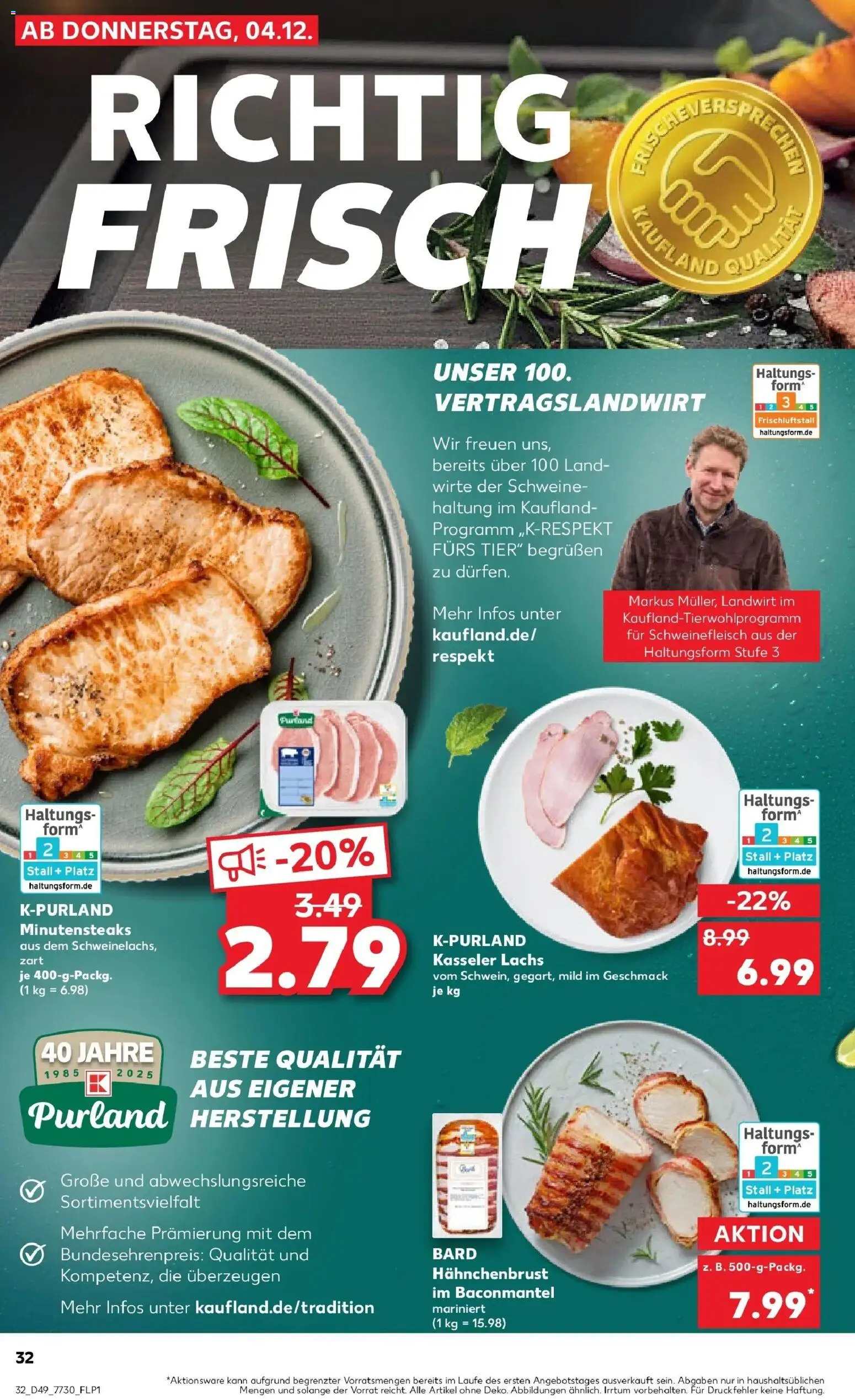 Kaufland prospekt Bad Kissingen	 – gültig ab 08.12.2025 | Seite: 32 | Produkte: Lachs, Schweinefleisch, Hahnchenbrust