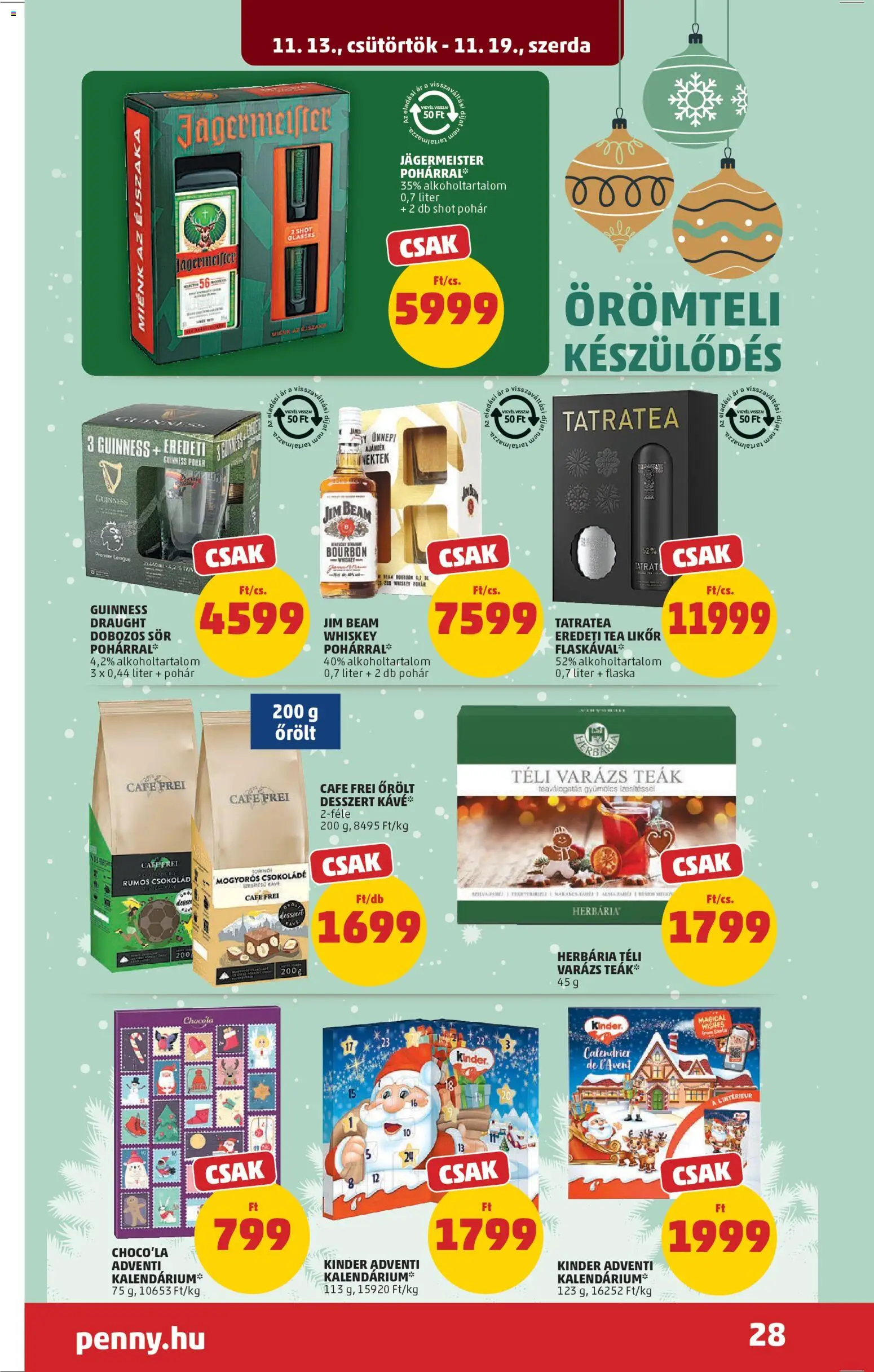 PENNY akciós ujság - amely érvényes a következő dátumtól: 13.11.2025 | Oldal: 32 | Termékek: Whiskey, Dobozos sör, Sör, Tea