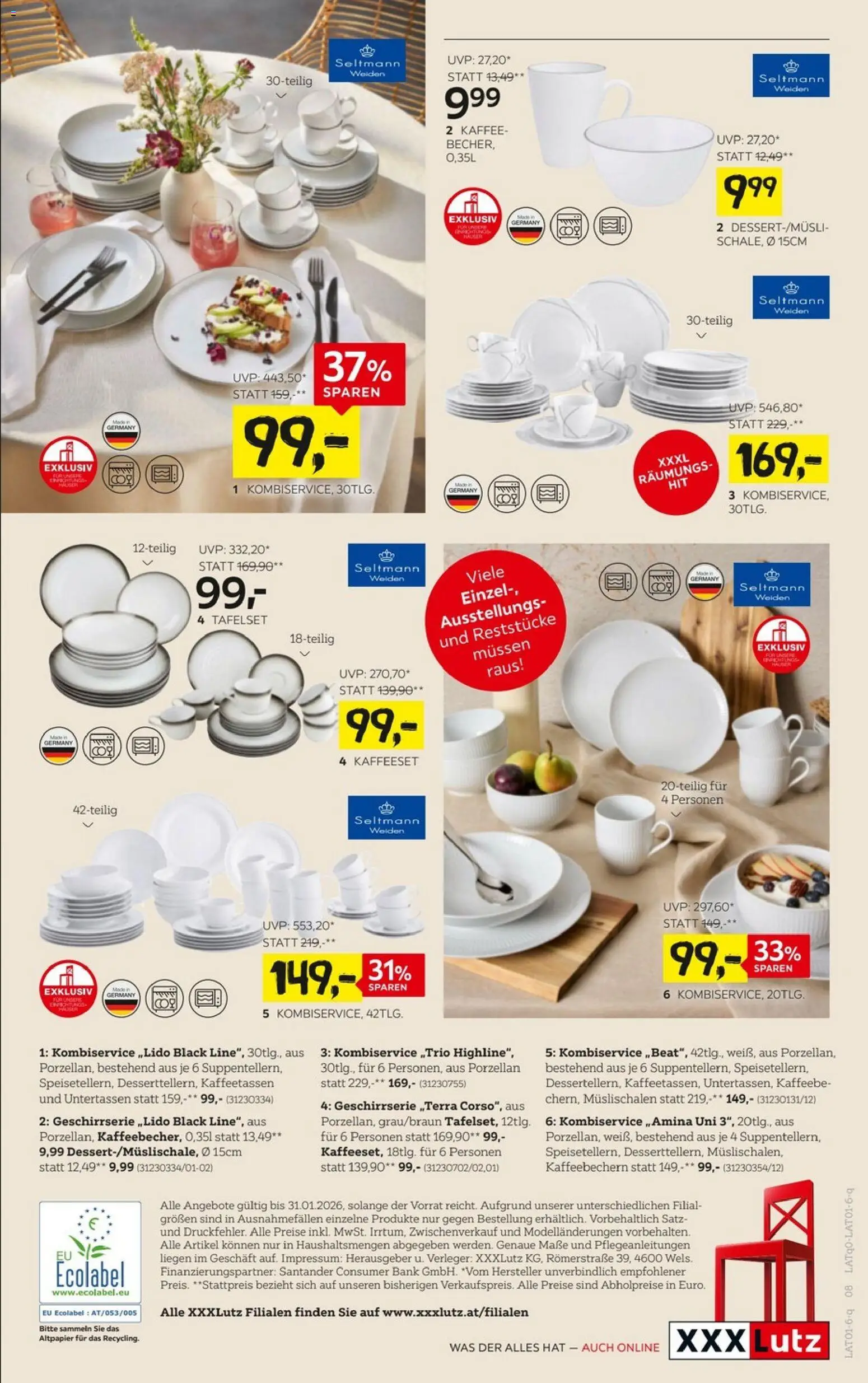 XXXLutz Prospekt aktuell gültig ab 29.12.2025 | Seite: 8 | Produkte: Kaffee