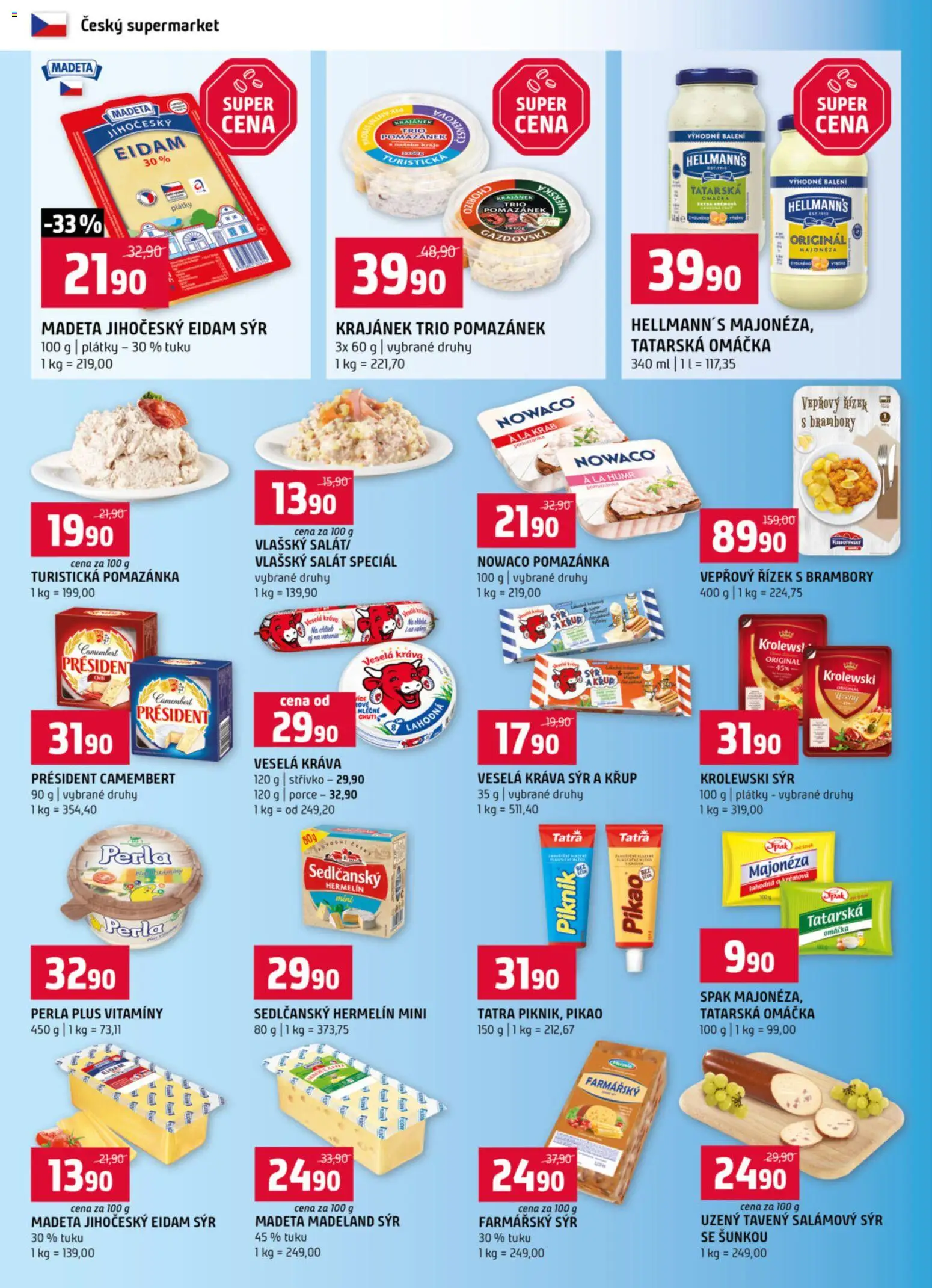 Terno leták od 25.03.2026 | Strana: 4 | Produkty: Sedlčanský Hermelín, Eidam, Hellmann's, Tatarská omáčka