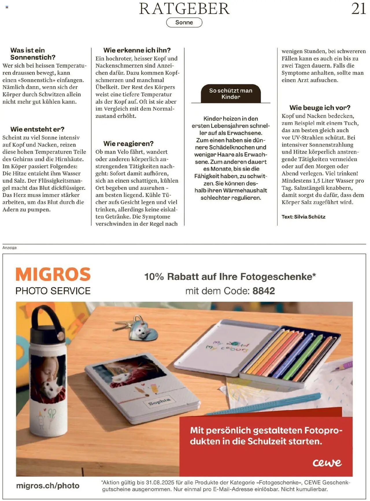 Migros - Magazin ab 12.08.2025 | Seite: 21 | Produkte: Salz, Wasser