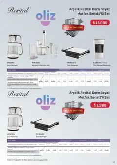 16.03.2026 tarihinden itibaren geçerli olan Arçelik kataloğu önizlemesi | Sayfa: 48 | Ürünler: Tost makinesi, Blender, Çay makinesi, Çay